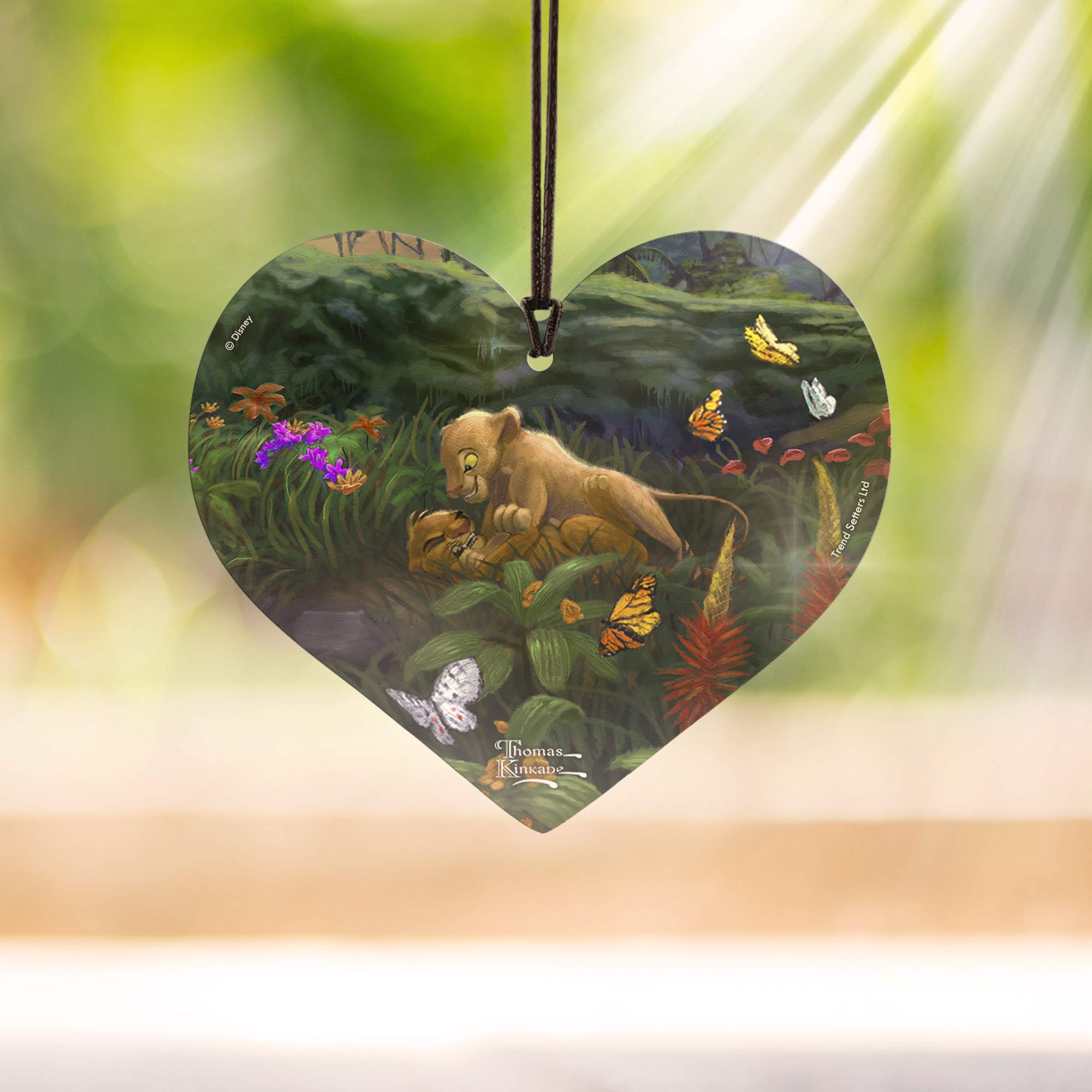 Trend Setters Disney - Lion King - Return To Pride Rock - Young Simba And Nala - Heart-Shaped Hanging Acrylic Print Accessory -