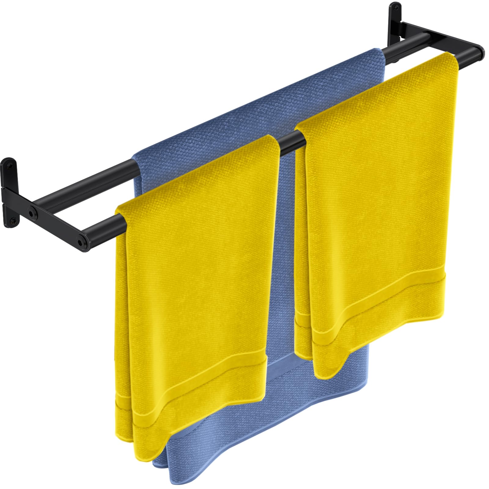 Xeenew Double Towel Bar, 24 Inch Towel Racks For Bathroom, Stainless Steel Bathroom Towel Holder, Towel Rack Wall Mounted Towel