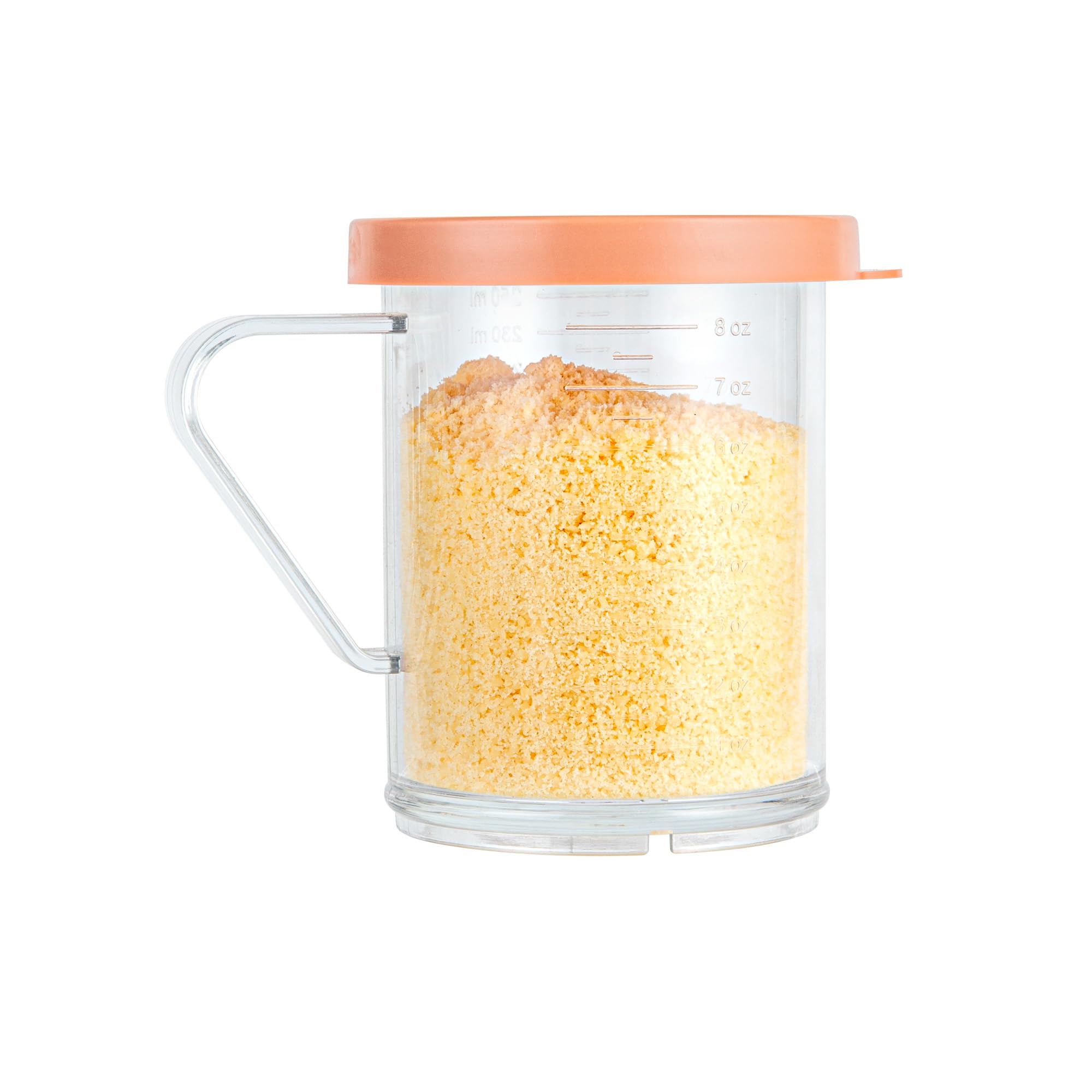 Restaurantware Rw Base 10 Ounce Clear Plastic Dredge Spice Shaker 1 Reusable Dry Rub Shaker - Includes Rose Perforated Lid With