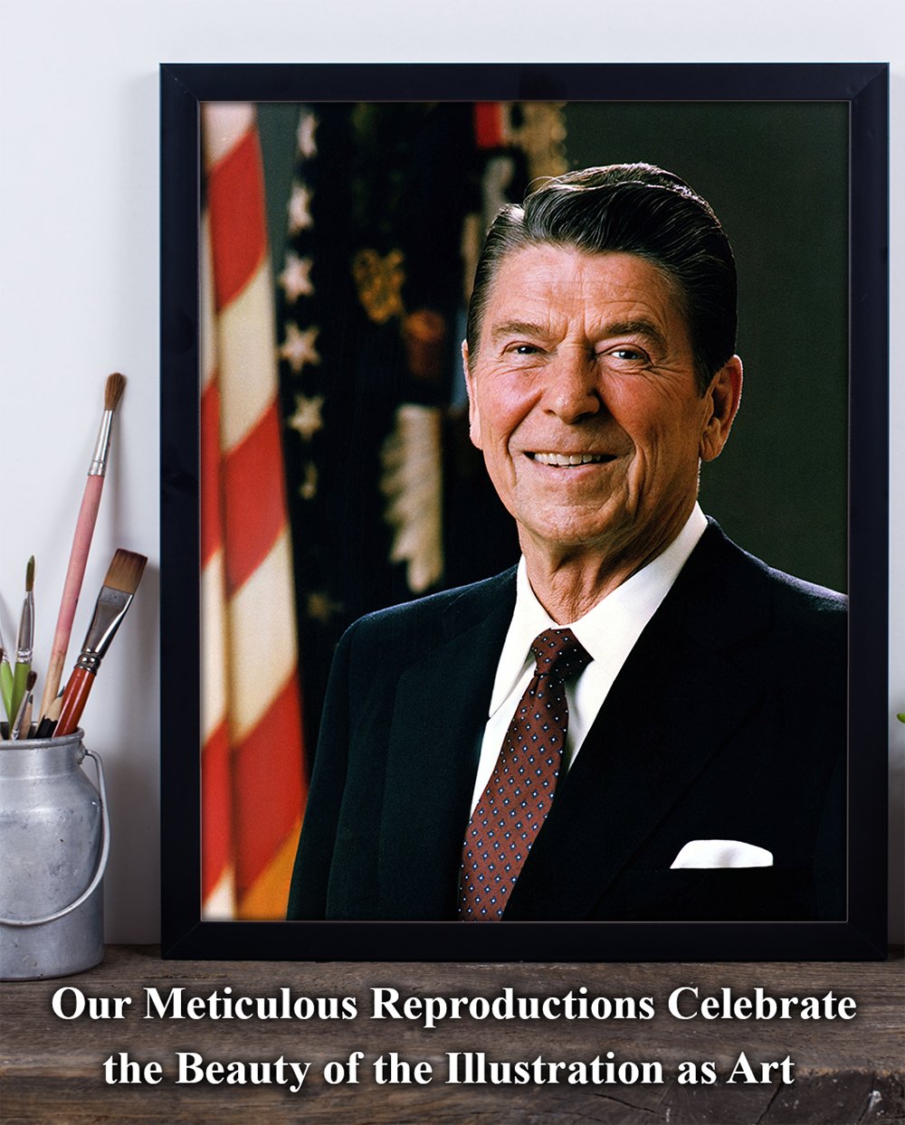 President Ronald Reagan Photograph - Official Portrait - 11x14 Unframed Art Print Picture - Patriotic Gift and Decor Under $15