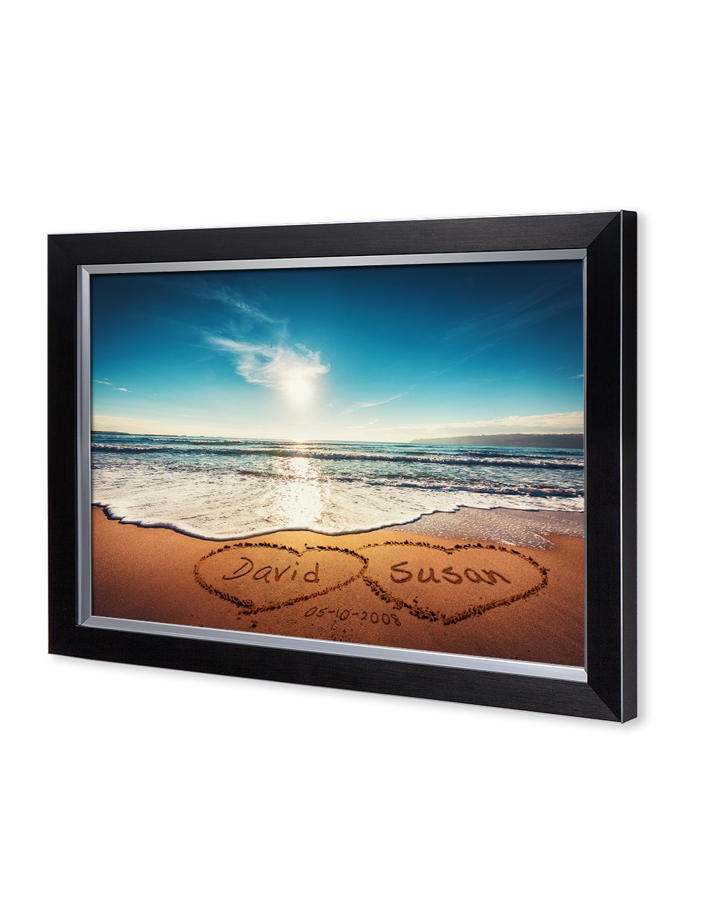 Ipic - Heart In Heart, Personalized Artwork With Names And Date On, Customized Gift For Anniversary,Wedding,Birthday And Holiday