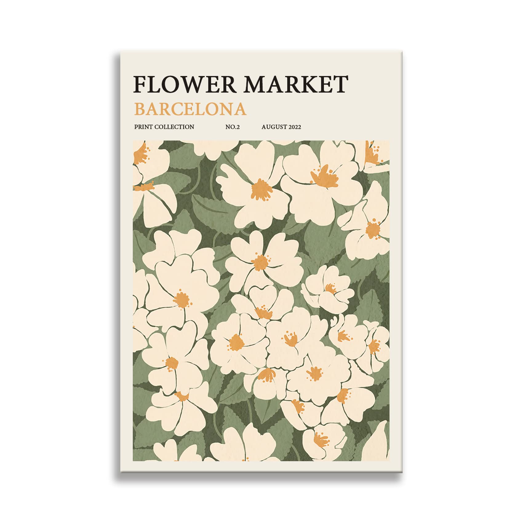 Zzuyi Flower Market Poster Decor Green And White Fresh Art Poster Canvas Poster For Living Room, Bed Room, Office Home Decoratio