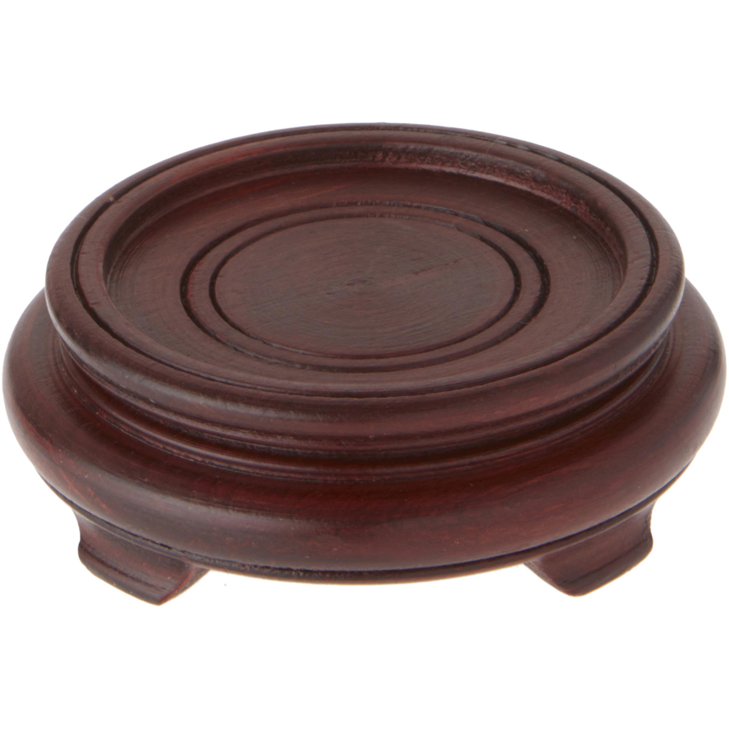Bards Dark Wood Decorative Base, 1.25 H x 3.5 W x 3.5 D (2.5 Display Diameter), Pack of 2