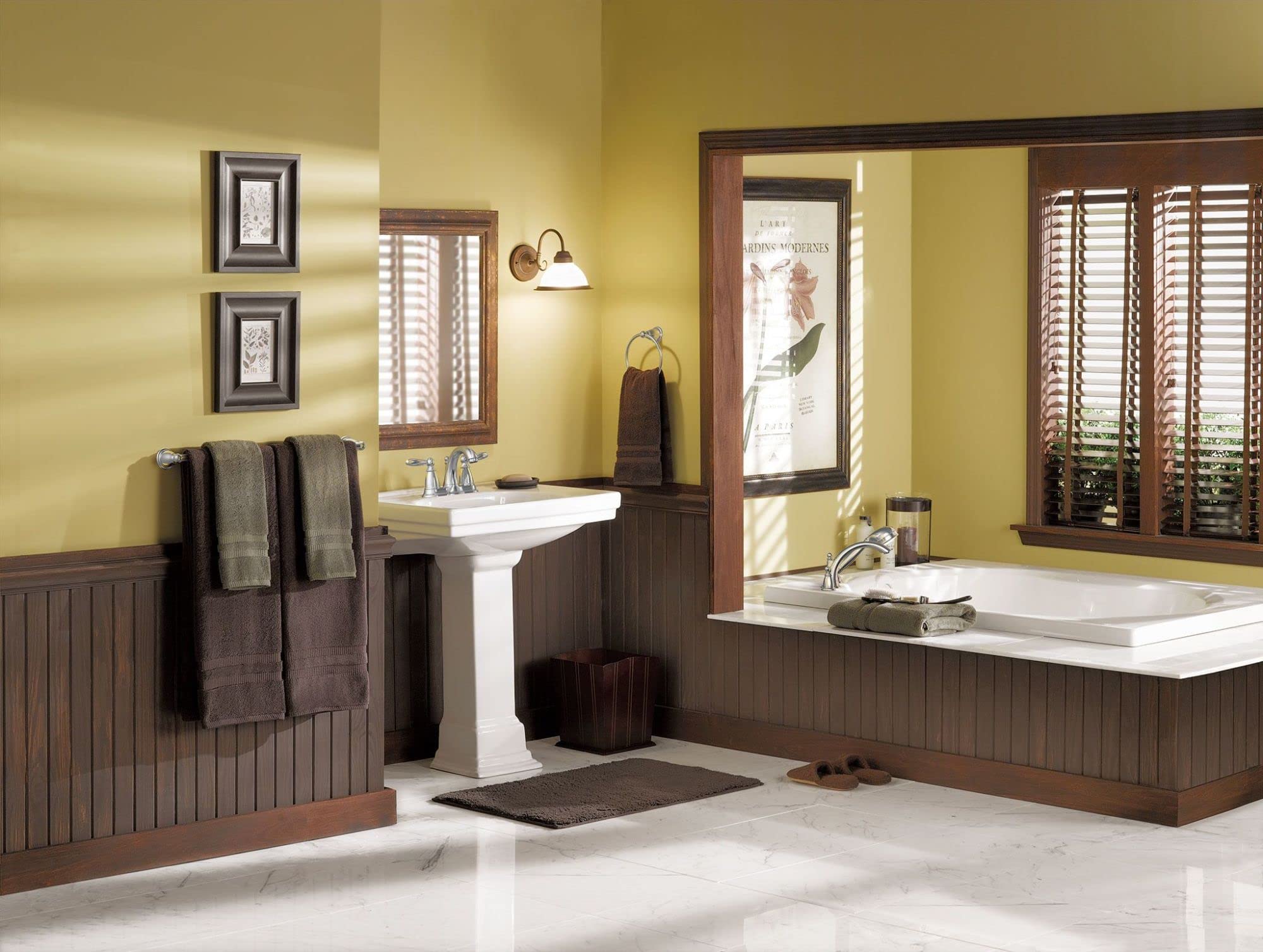 Moen Yb2224Orb Brantford Collection 24-Inch Bathroom Single Towel Bar, Oil Rubbed Bronze