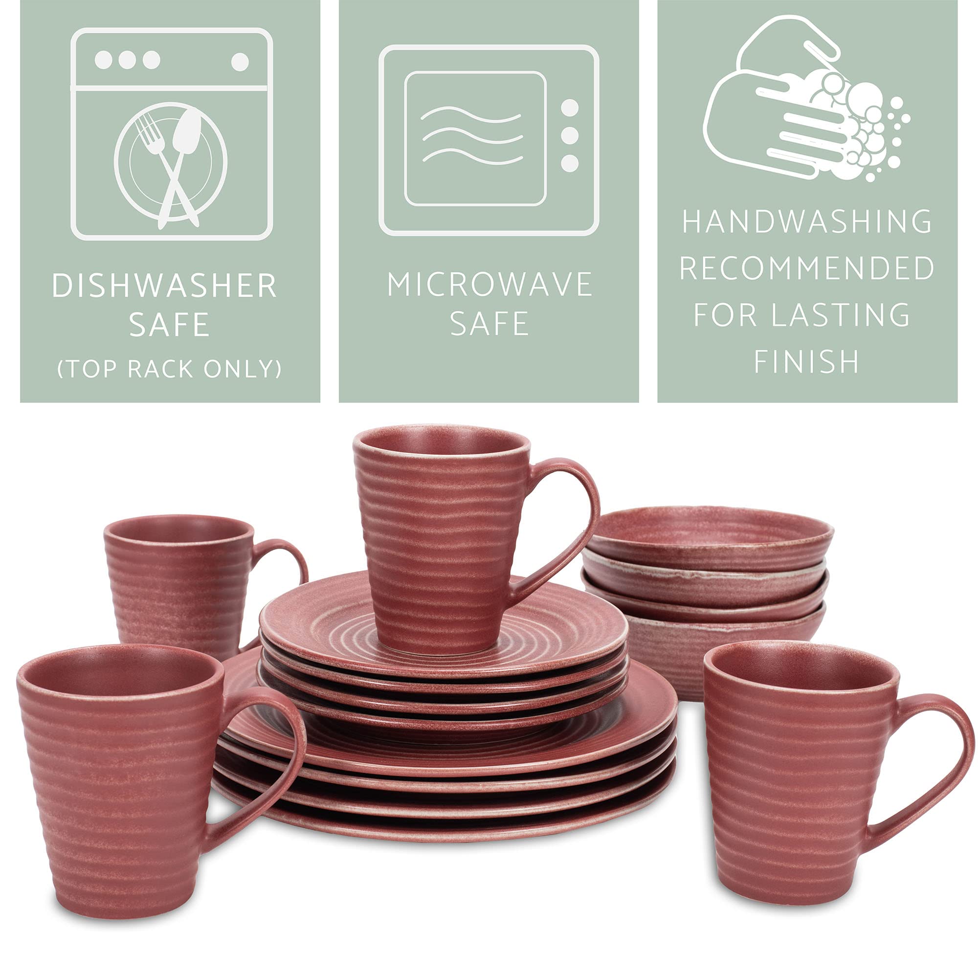 Elanze Designs Charming Chic Ribbed Modern Thrown Pottery Look Ceramic Stoneware Plate Platter Mug & Bowl Kitchen Dish Dinnerwar