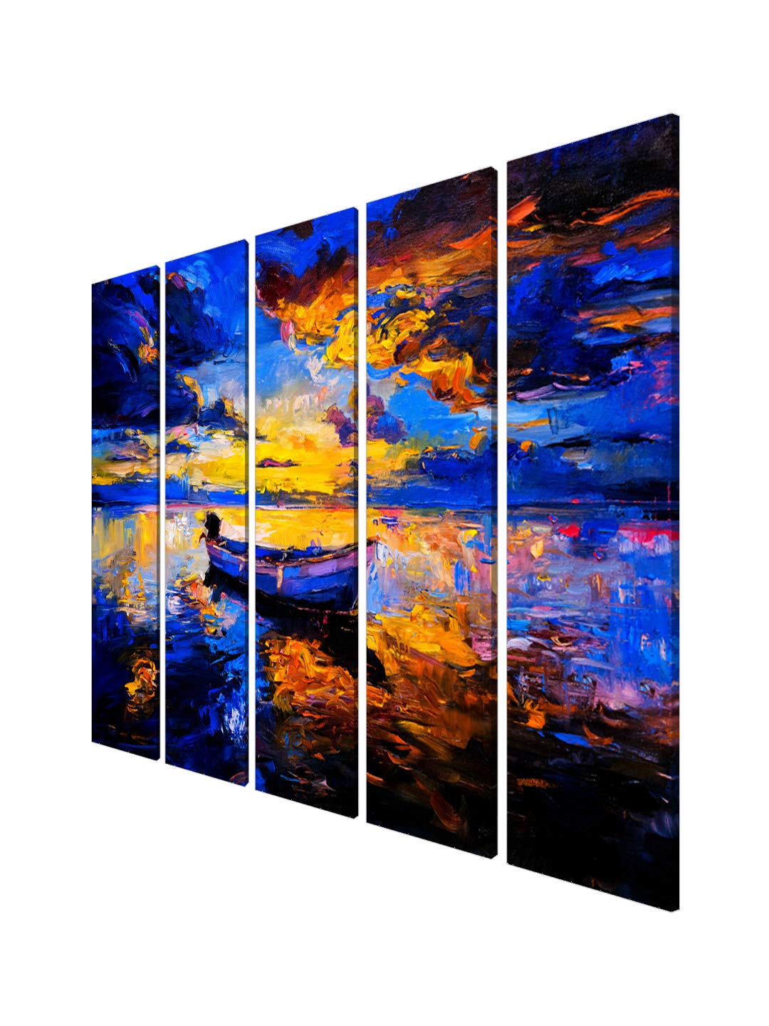 999Store Abstract Blue Boat Painting For Living Room Bedroom Decoration Items Wall Art Panels Hanging Boat Paintings For Living