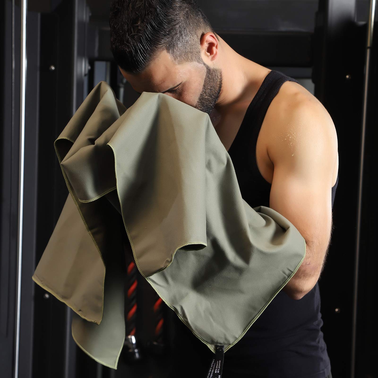 Rainleaf Microfiber Towel Army Green 16 X 32 Inches
