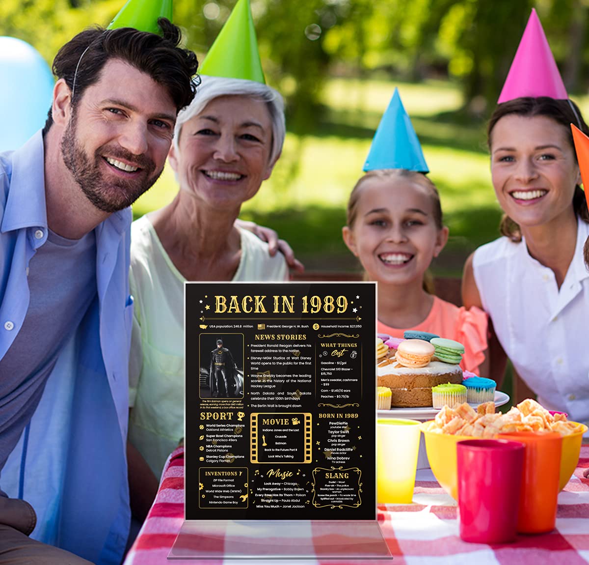 Back In 1989 Birthday Card - 35Th Birthday Gift For Women Or Men - 35Th Birthday Decoration For Her Or Him - Funny Table Centerp