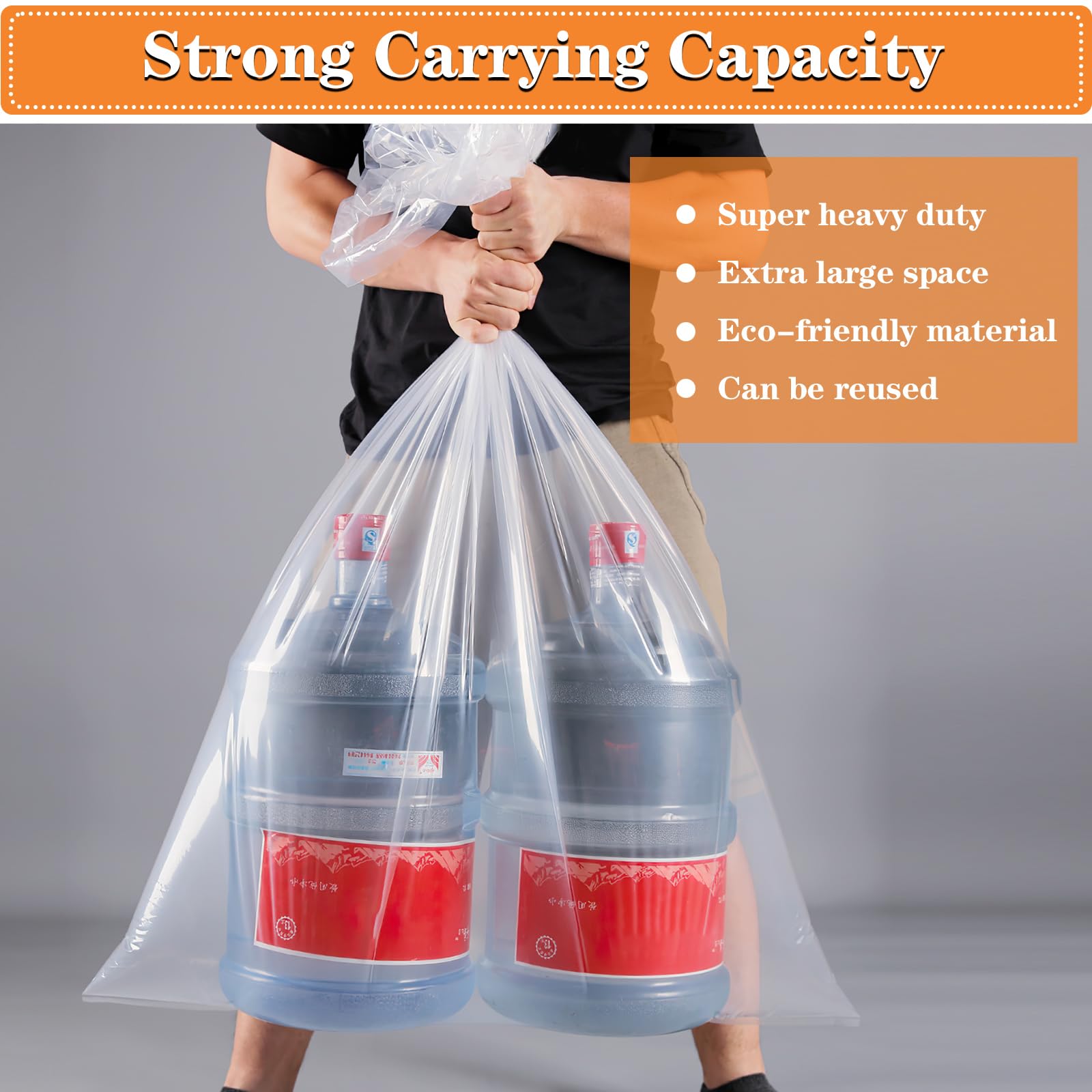 8 Pack Large Clear Plastic Bags, 40'' X 60'' Moistureproof Dustproof Large Storage Bags, Reusable Giant Extra Luggage Storage Ba