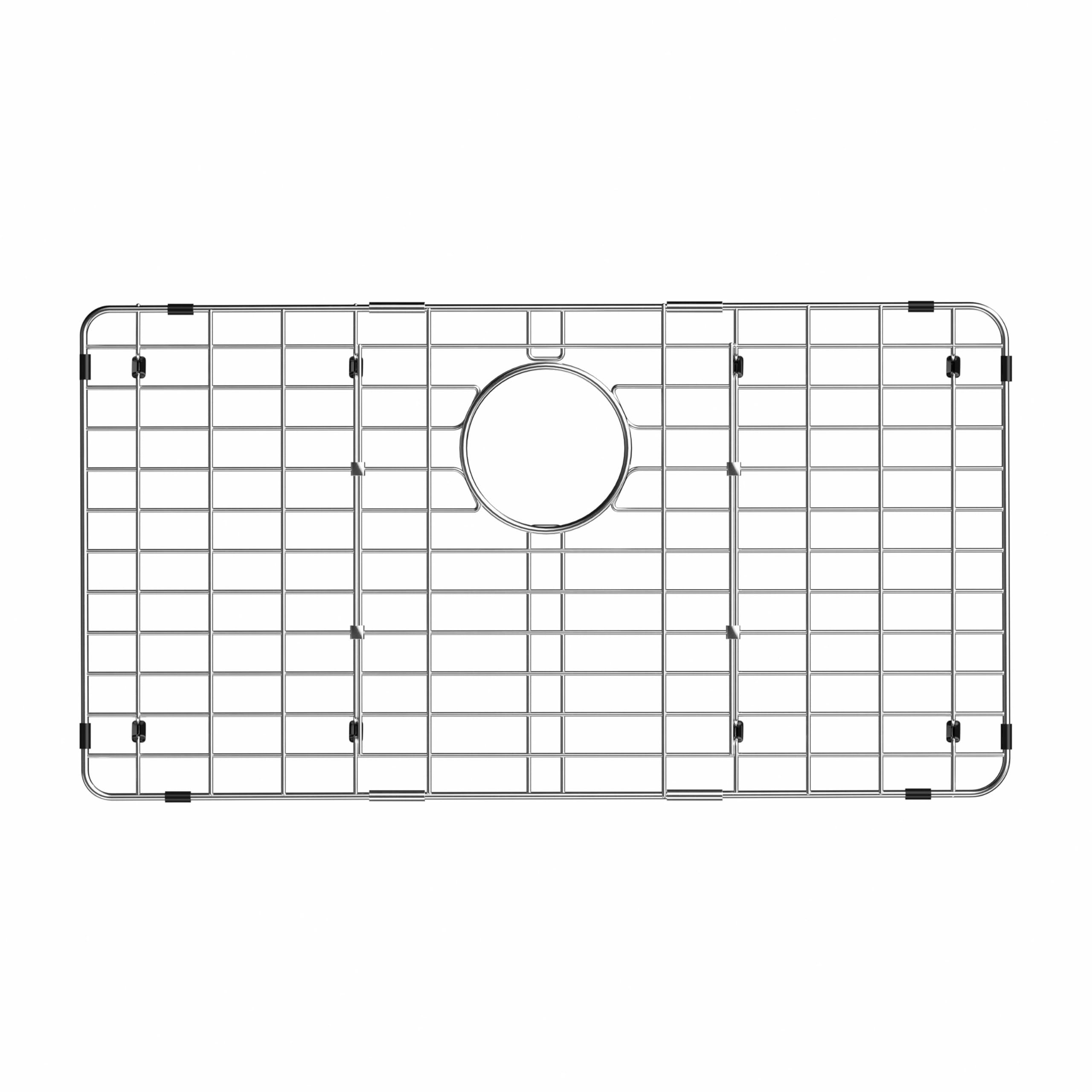 Ipegtop Sink Bottom Grid, Stainless Steel Sink Protector 27-9/16'' X 14-9/16'' Rear Drain Hole With Corner Radius, Sink Grate Si