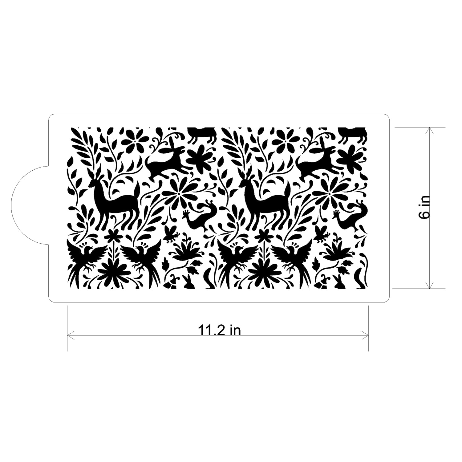 Otomi Animals All Over Cake Side Stencil Sku# C1069 By Designer Stencils