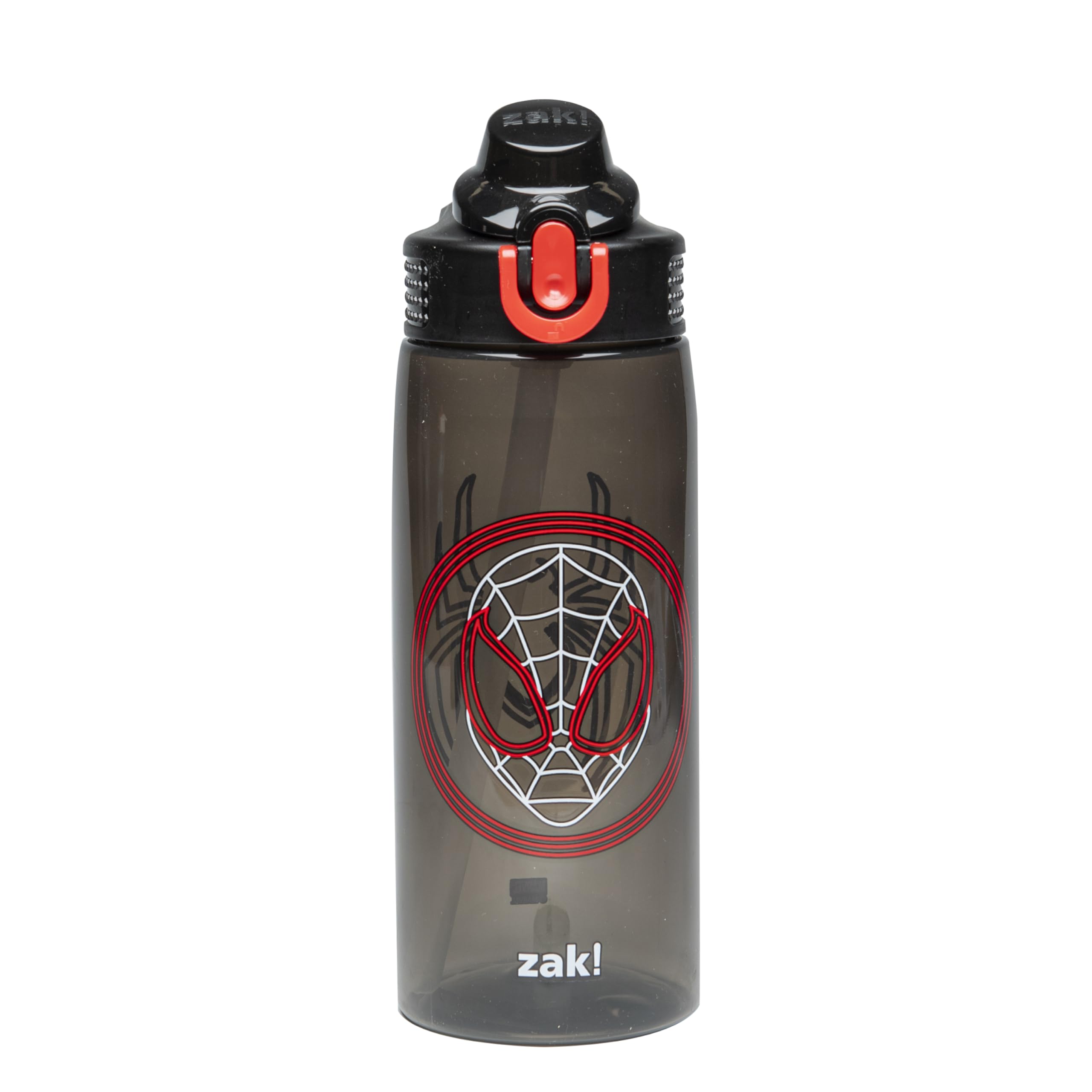 Zak Designs Marvel Spider-Man Sage Water Bottle For School or Travel, 25oz Durable Plastic Water Bottle With Straw, Handle, and 