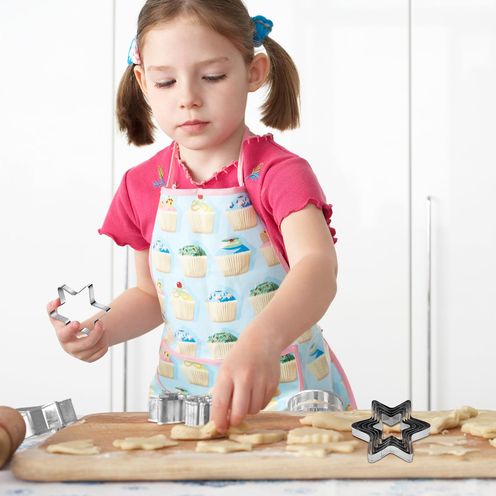 Cherry Blossoms Flower Style Cookie Cutter Christmas Biscuit Cutters New Years Day Diy Baking Mold, Pack Of 5