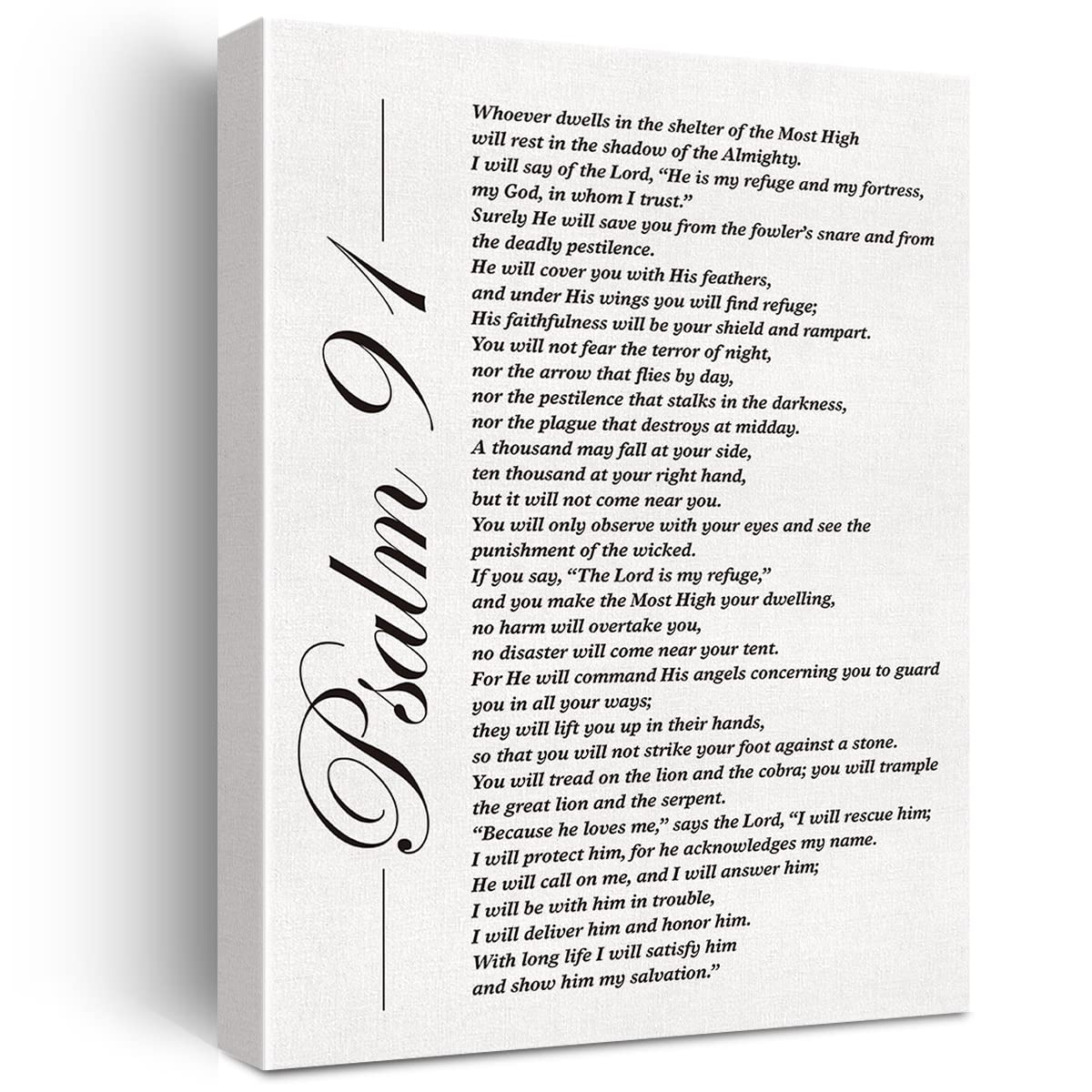 Christian Canvas Wall Art Motivational Psalm 91 He Who Dwells In The Secret Place Canvas Print Positive Scripture Canvas Paintin