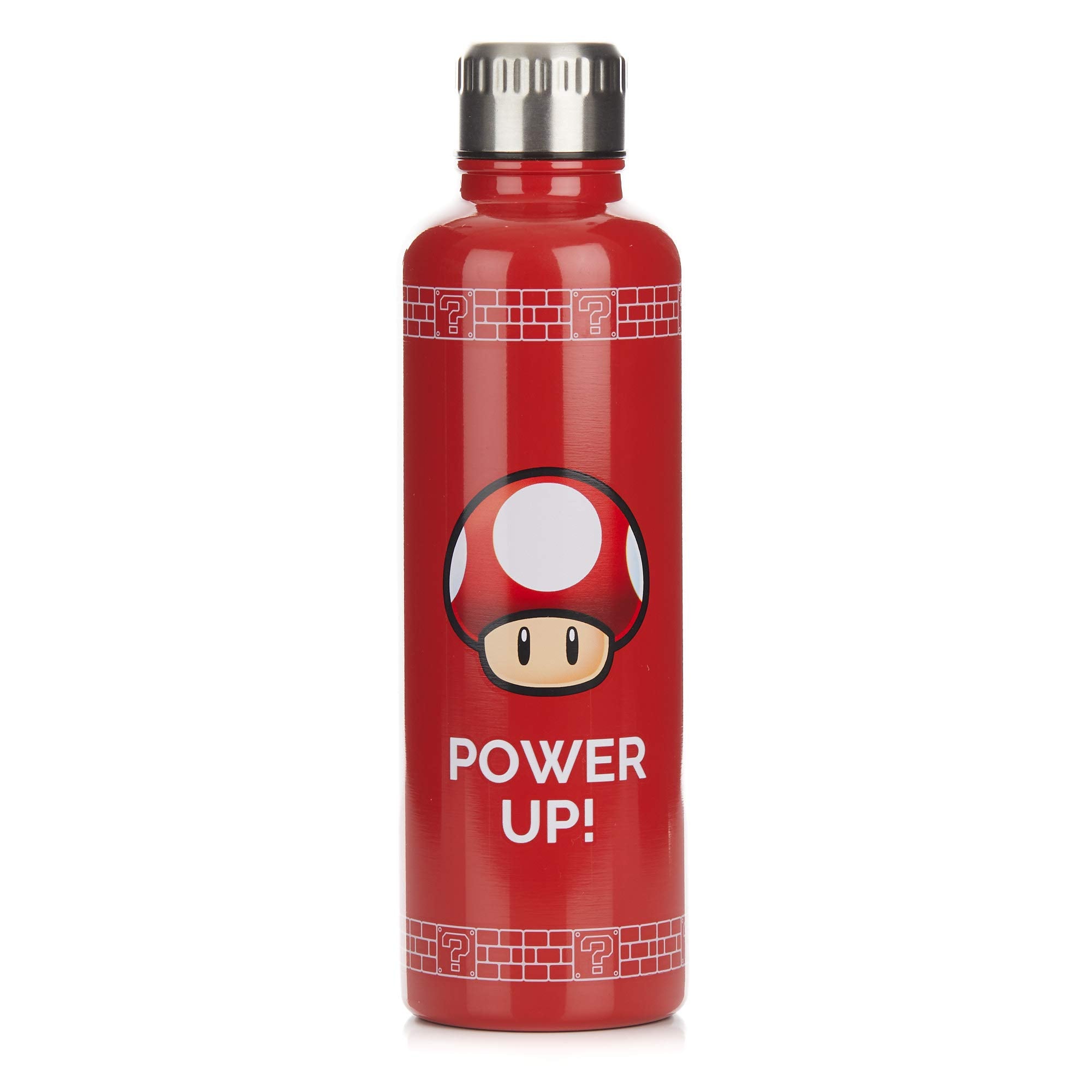 Paladone Super Mario Power Up Water Bottle  Spill & Leak Proof Lid Design  500 ml