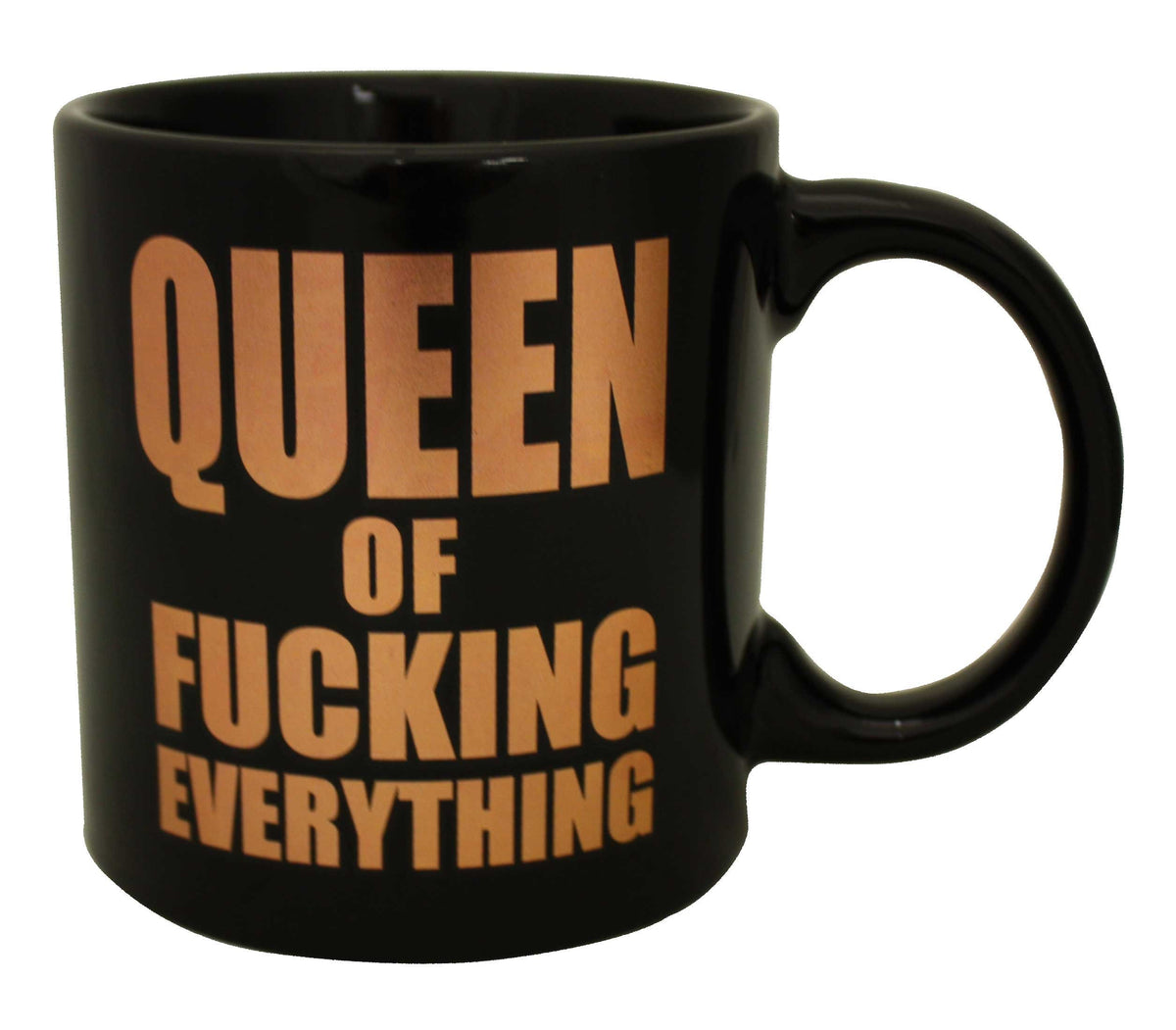 Island Dogs Giant Queen Of Fucking Everything 22 oz Coffee Mug, Black