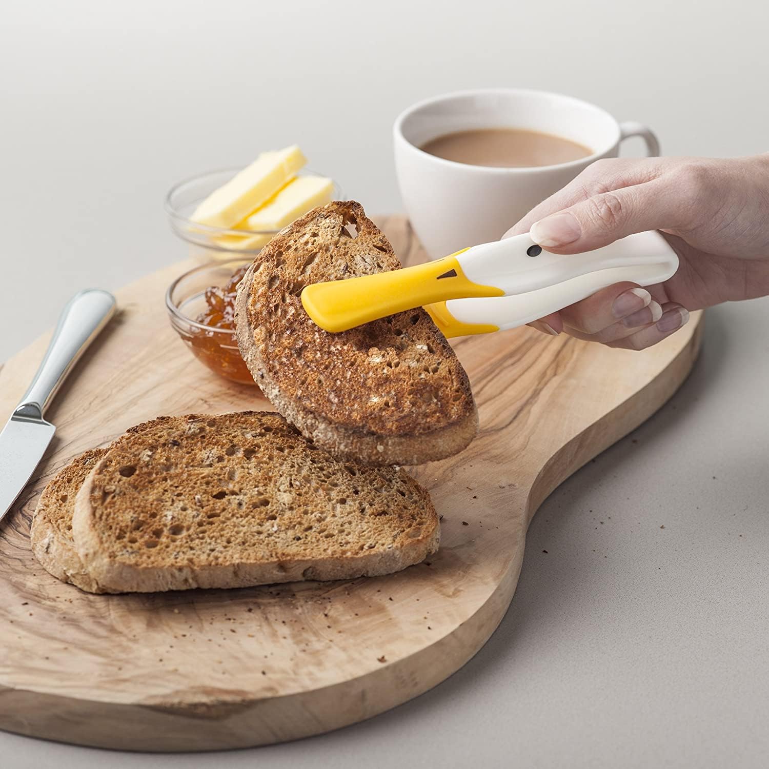 Zeal Duck Toast Tongs - White, Model J202W, Perfect for Serving and Cooking
