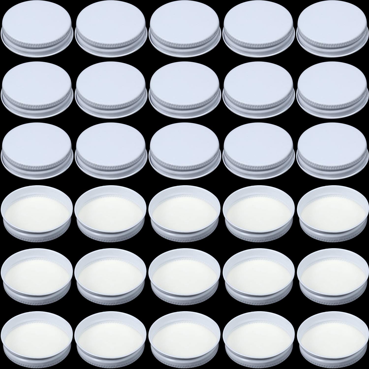 38 Mm White Growler Caps Lids, Seal Screw Caps Lid,Tinplate Metal Screw Caps With White Filling Glue Fits For Most 1/2 And 1 Gal