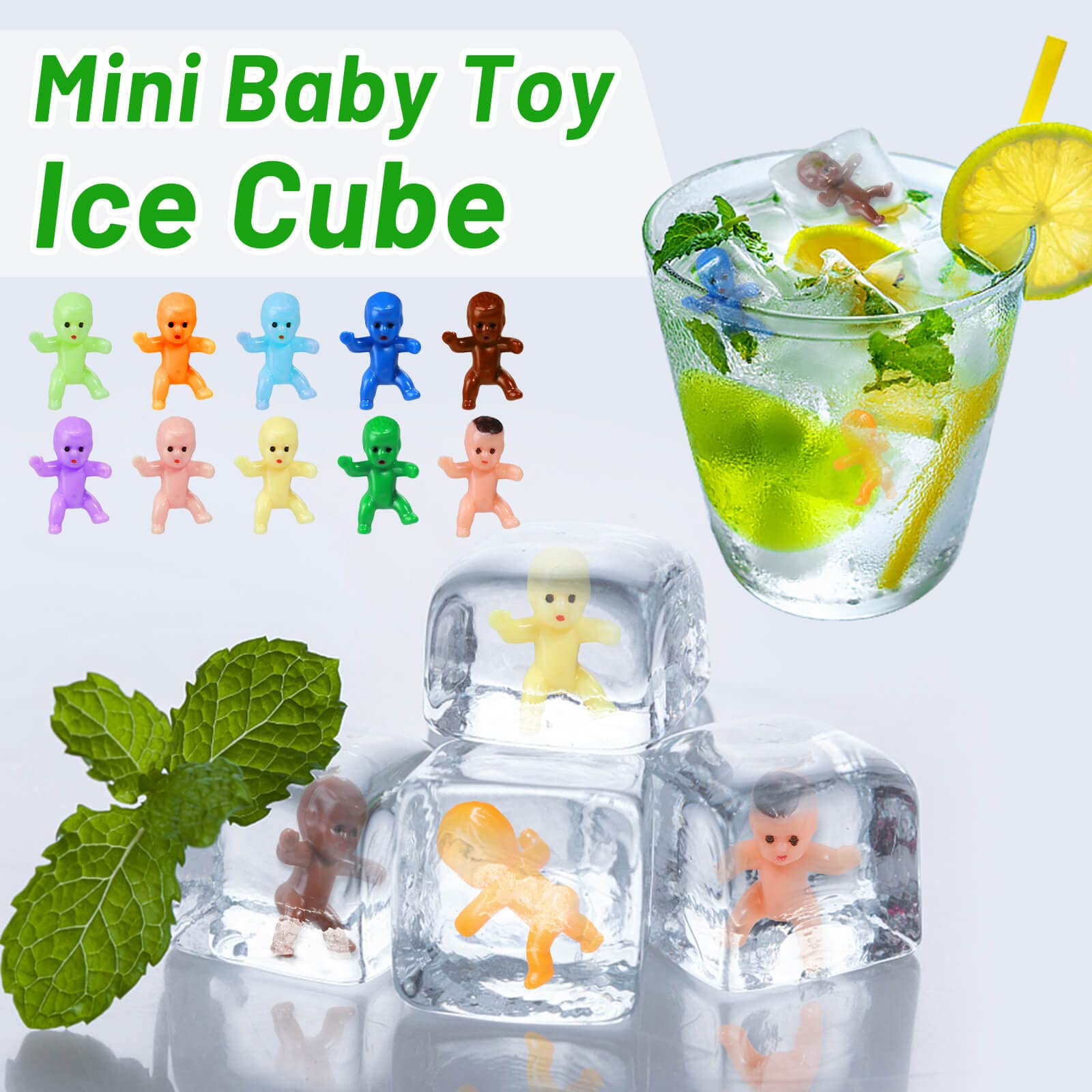 selizo Mini Plastic Baby Figurines, 200pcs Multicolor Cake Babies for Baby Shower Games, Model MPB-5