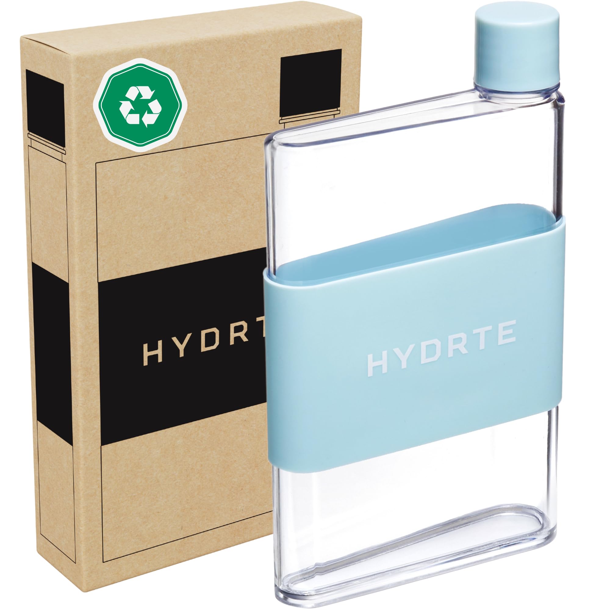 Hydrte Clear Water Bottle  11.8 oz Professional Cute Water Bottle for Travel, Slim, Lightweight & BPAFree for Travel & Everyda