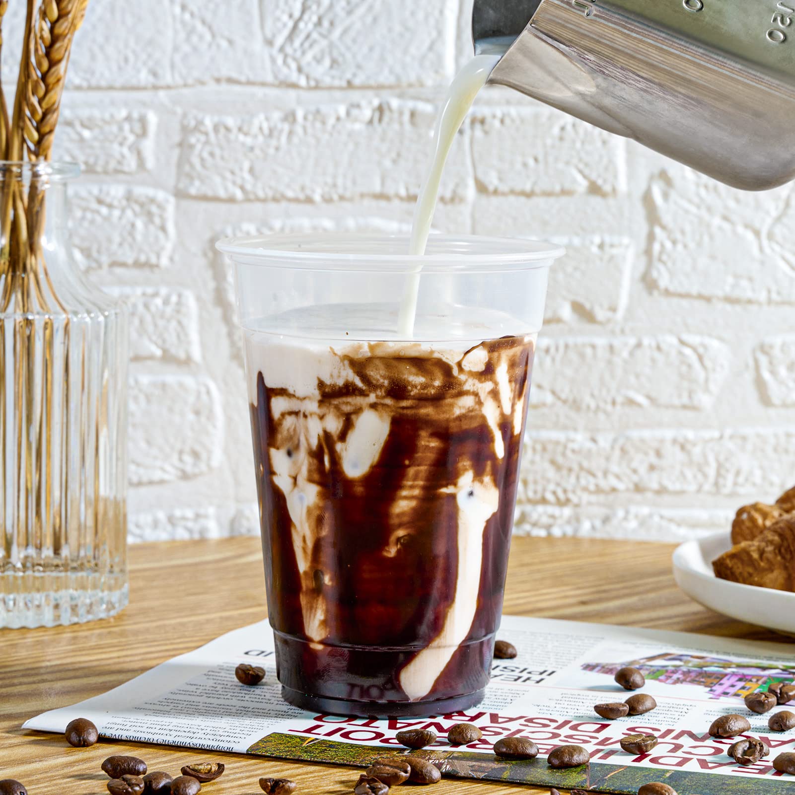 Focusline 300Pack 16 Oz Clear Plastic Cups Disposable, Plastic Clear Cups Disposable, Clear Plastic Drinking Cups For Water, Jui