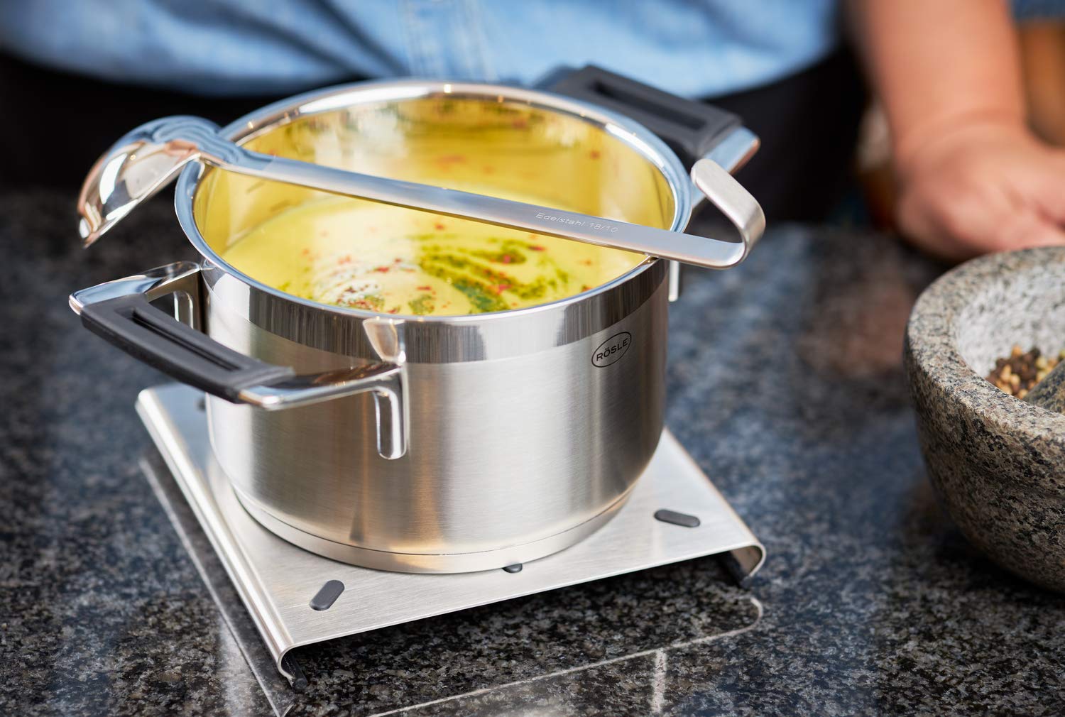 Rsle Stainless Steel Sauce Ladle  Hooked Handle  2-Ounce