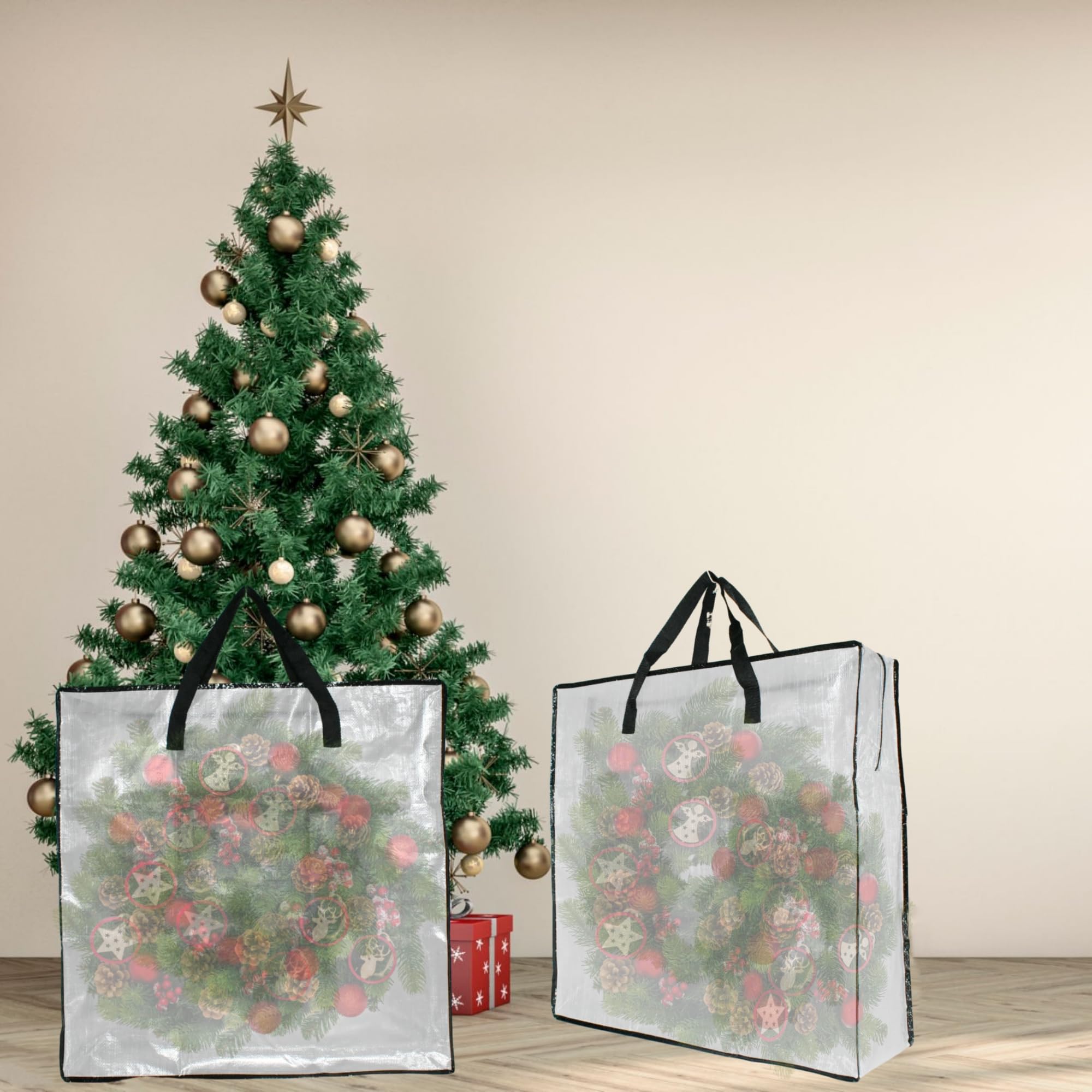 GONGKANGYUAN 25 Gallon Large Clear Storage Bags with Zipper and Handles, Blanket Bags for Closet Storage, Underbed Storage Organ