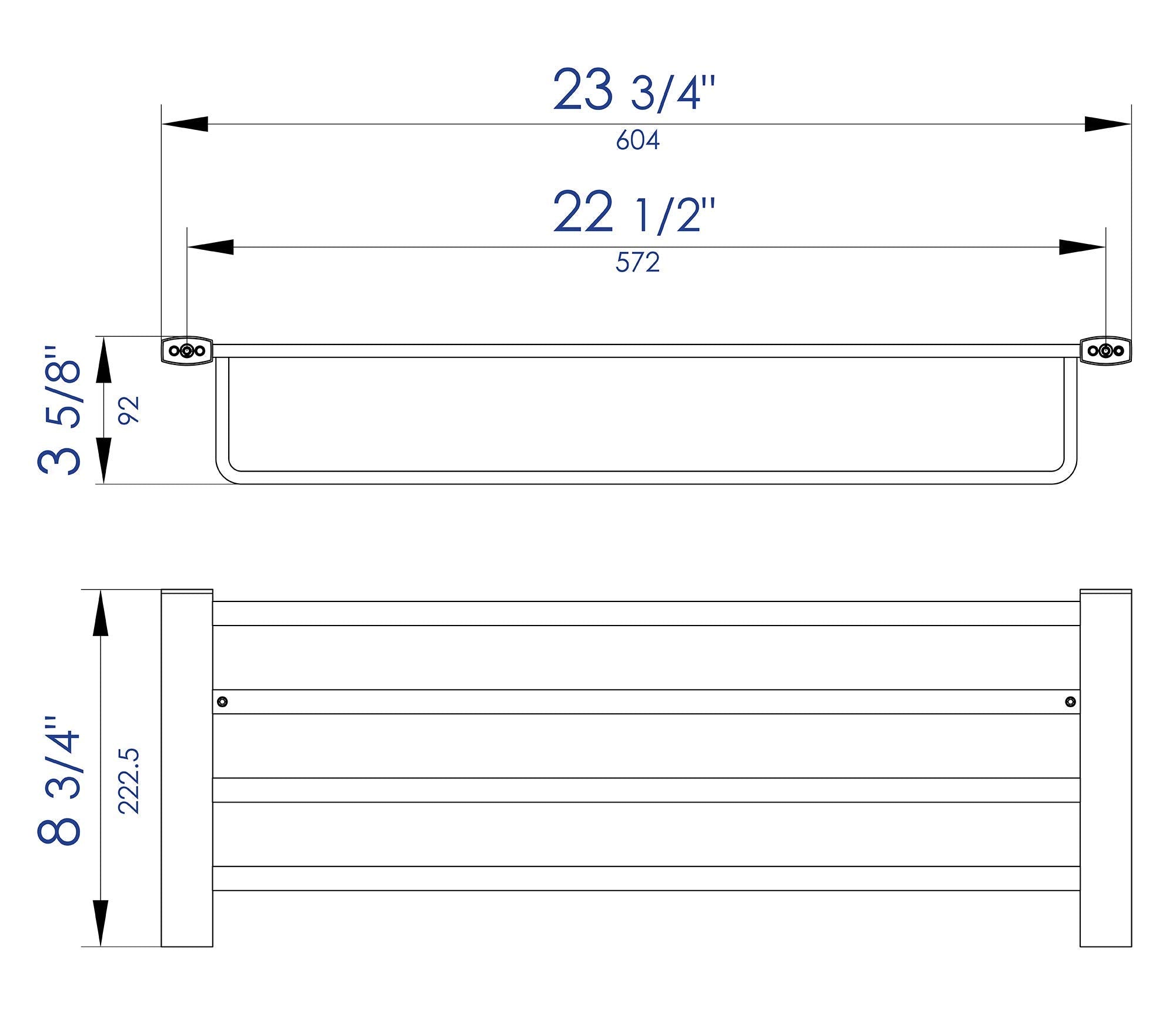Alfi Brand Ab9539-Pc Towel Bar & Shelf Bathroom Accessory, 24'', Polished Chrome