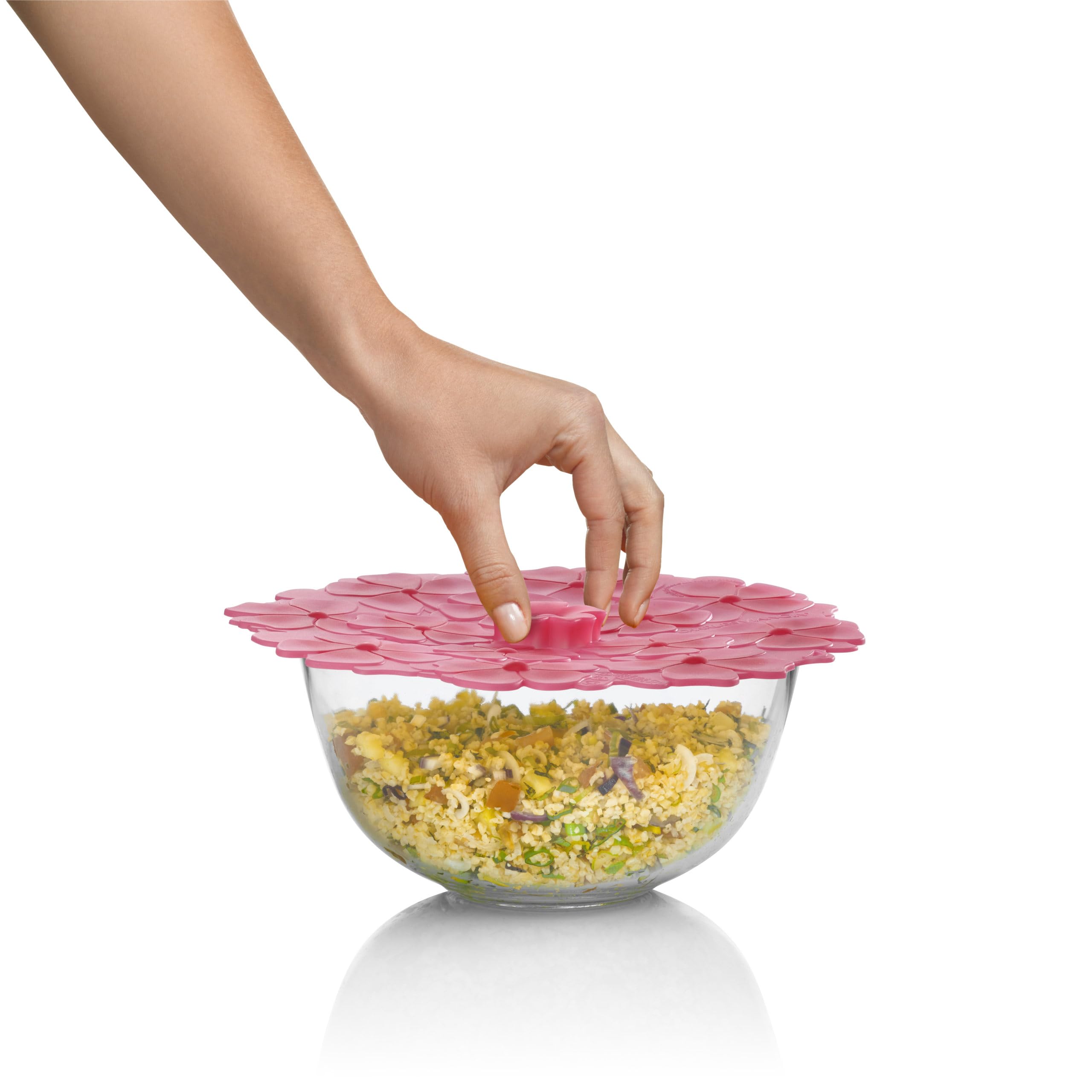 Charles Viancin Silicone Lids - Geranium Silicone Bowl Covers/Airtight Pan Lid (11 Inch Candy Pink)