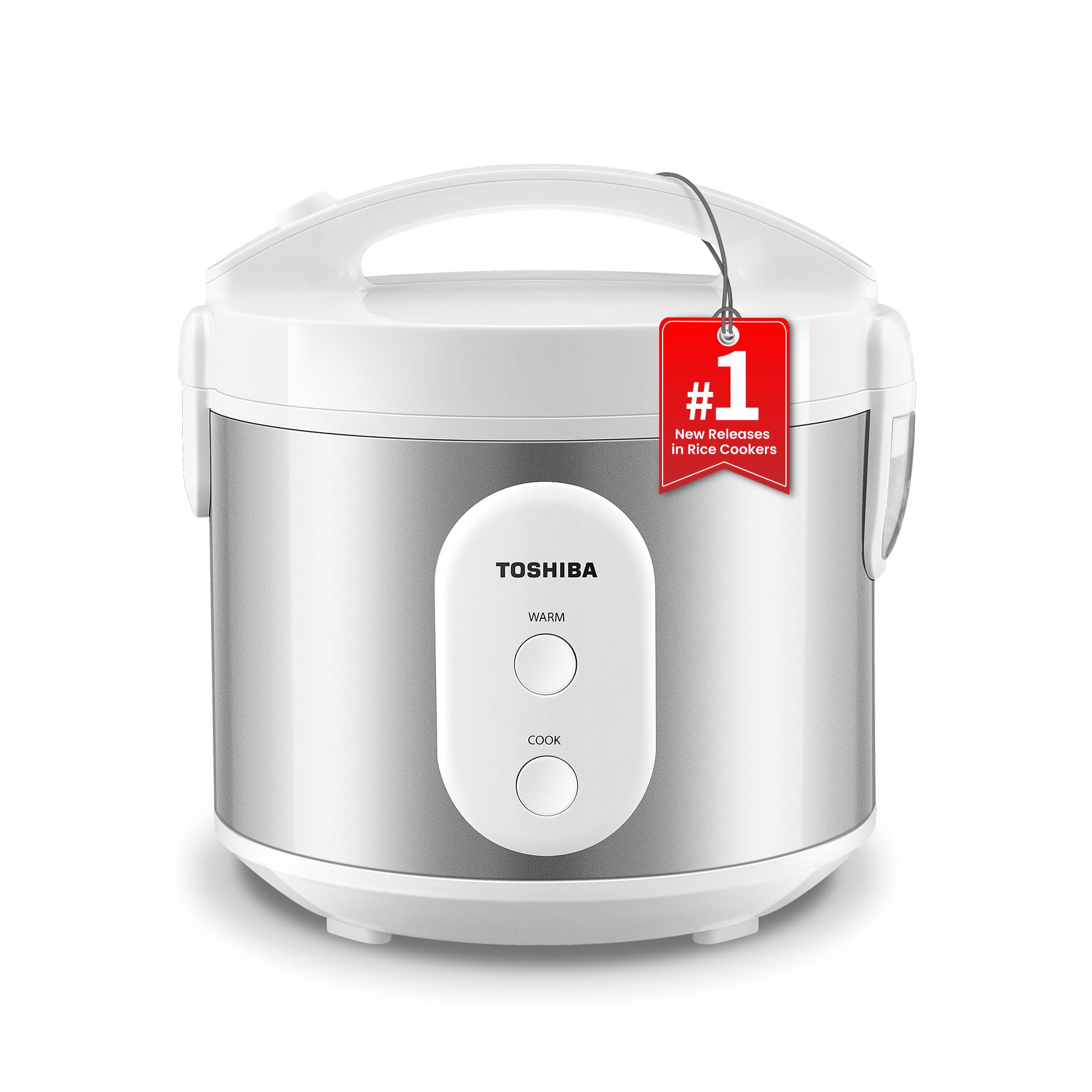 TOSHIBA Rice Cooker & Steamer Simple 5.5 Cup(Uncooked) with Steaming Basket, Removable Non-Stick Inner Pot & Inner Lid, for Soup