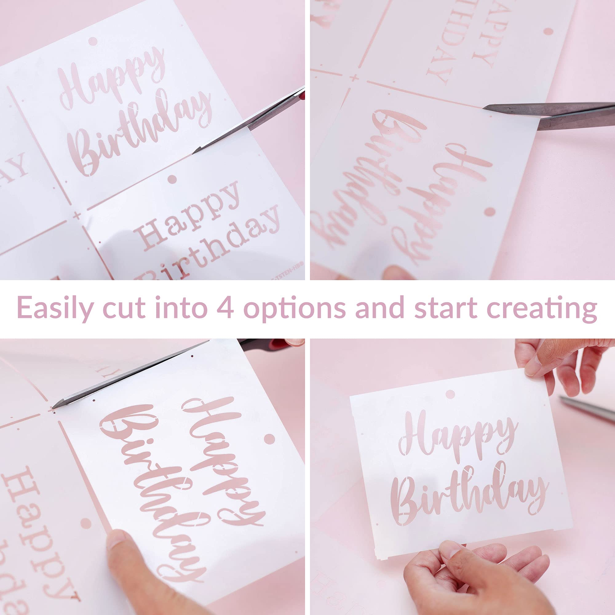 Lacupella Wish Greeting Baking Stencil With Script Serif Collegiate Typewriter Fonts For Cake, Large Cookie, Party, Events, Cele
