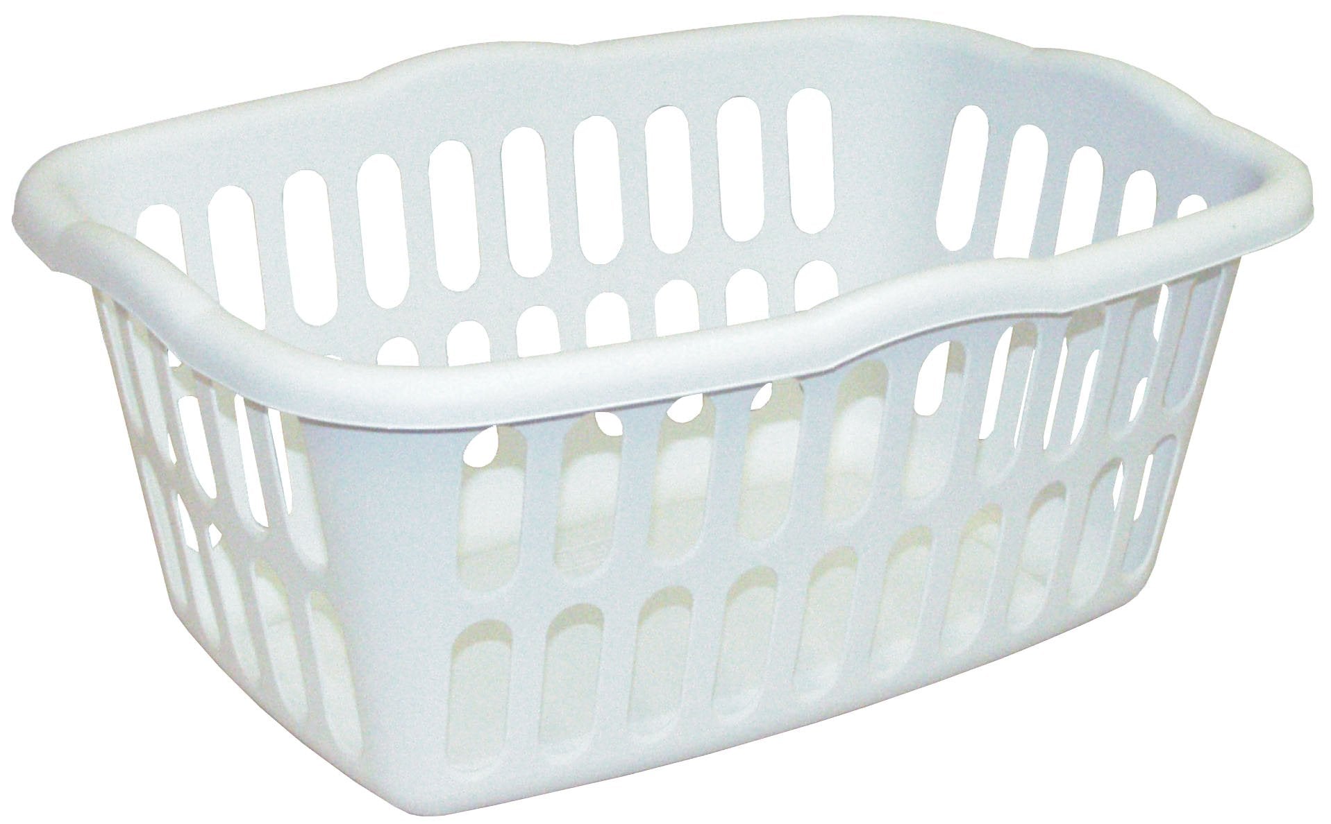 Sterilite 1.5 Bushel Rectangular Laundry Basket, Plastic, Classic Design For Carrying Clothes To And From The Laundry Room, Whit