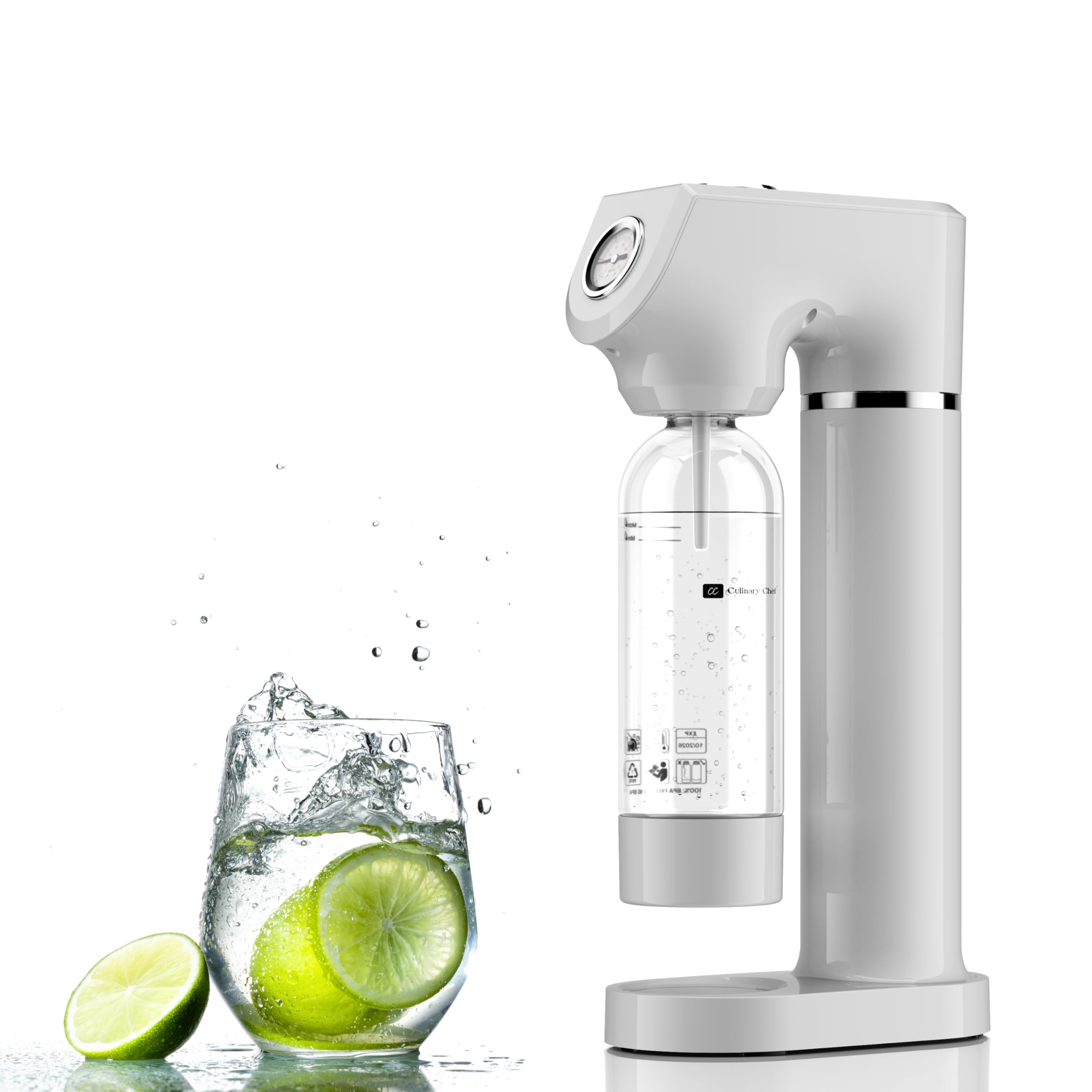 Culinary Chef Sparkling Soda Maker - Soda Machine for Carbonated Water - BPA-Free Reusable Water Bottle included - Planet-Caring