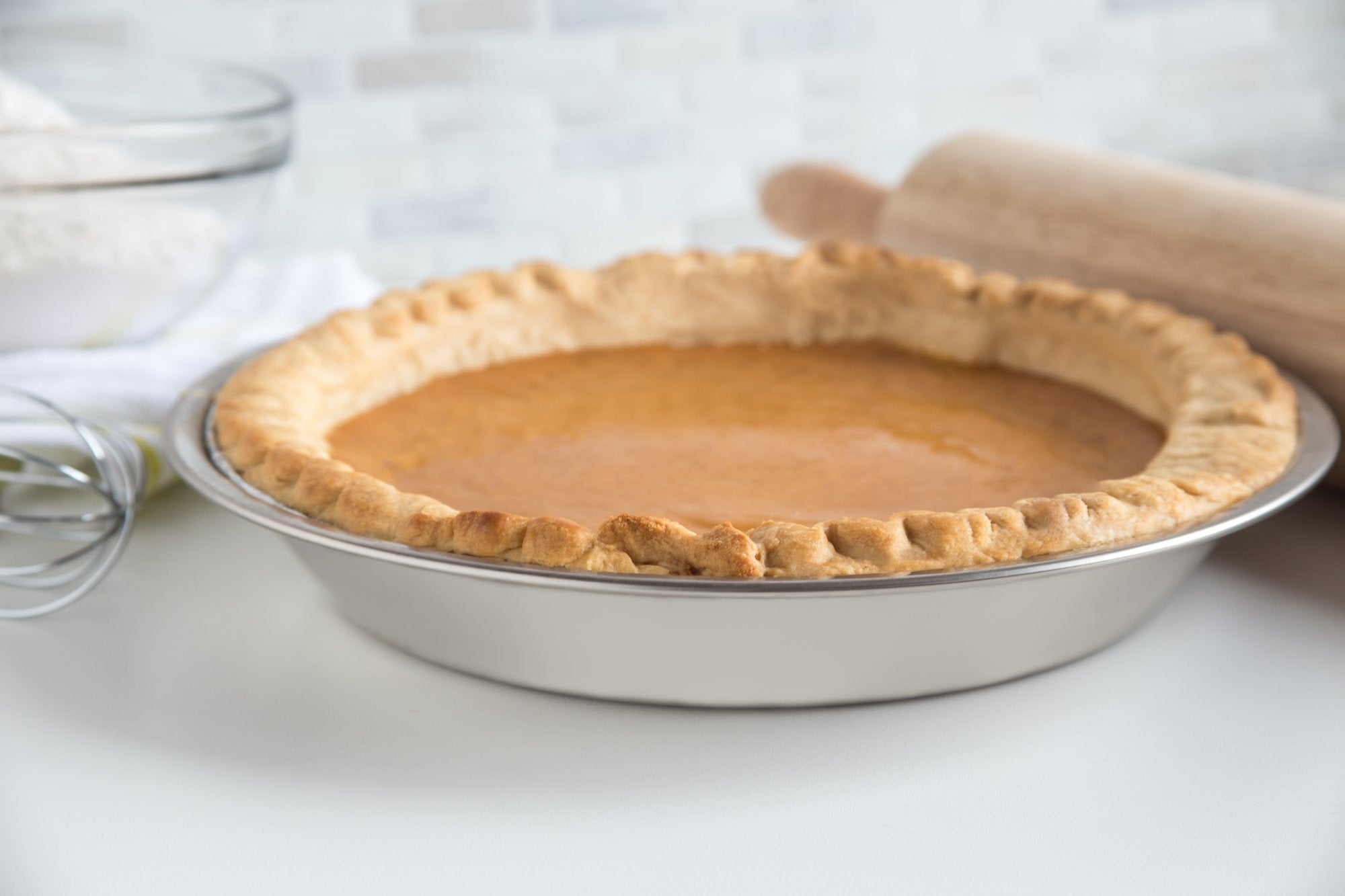 Fox Run 9-Inch Stainless Steel Pie Pan, Metallic Finish, Model 4871