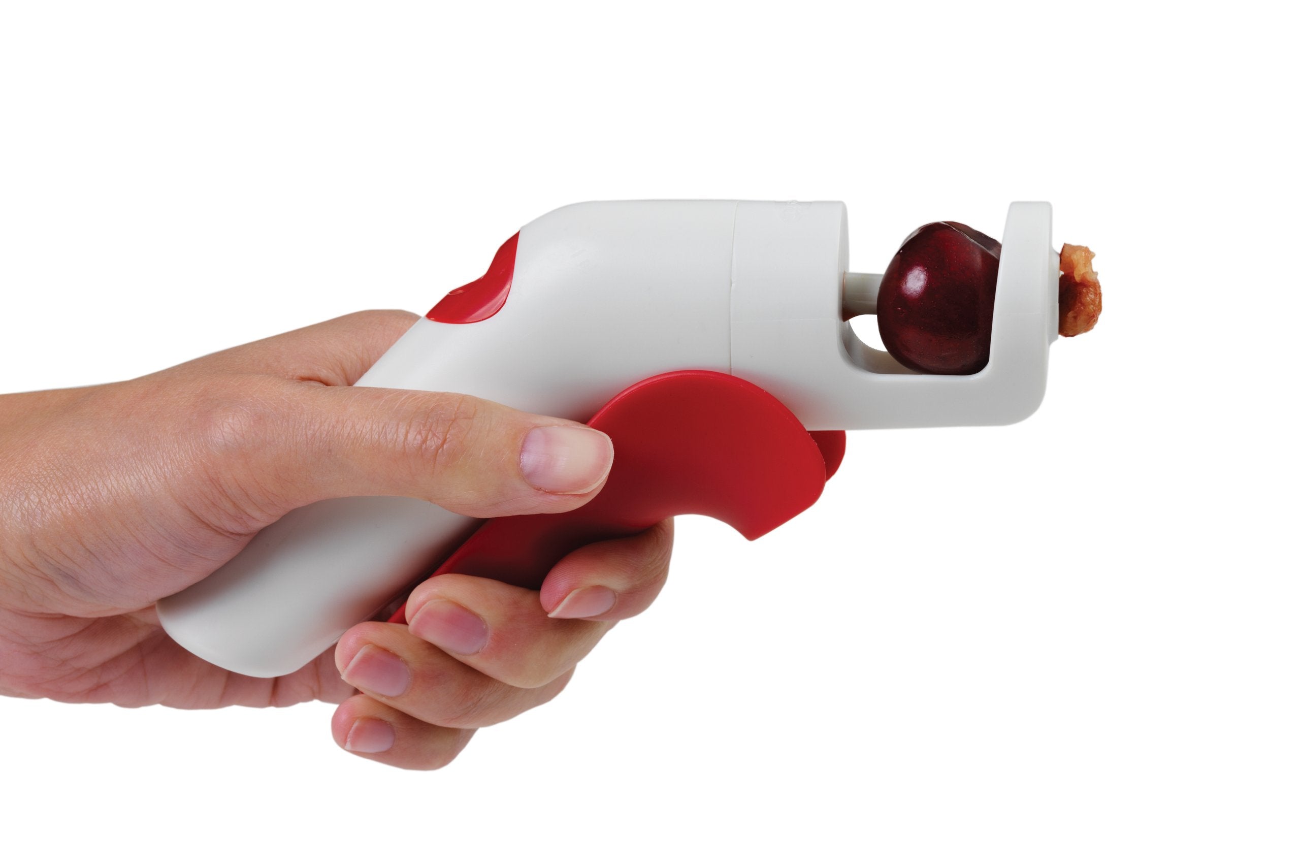 Chef'n QuickPit Cherry and Olive Pitter - Plastic, Red, 1-Pack, Model 102-241-005