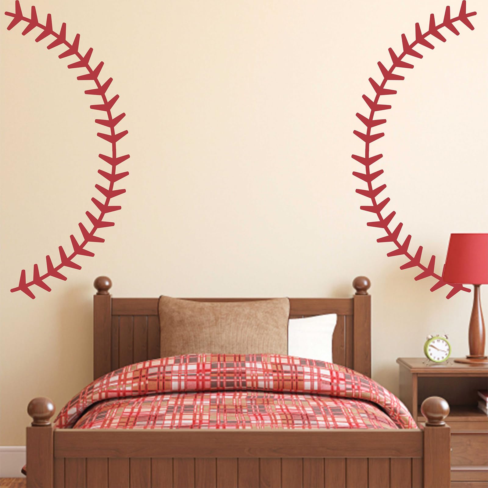 Extra Large Baseball Wall Decal Vinyl Baseball Stitches Wall Stickers Giant Baseball Lace Graphic Wall Decals Sport Art Mural Wa