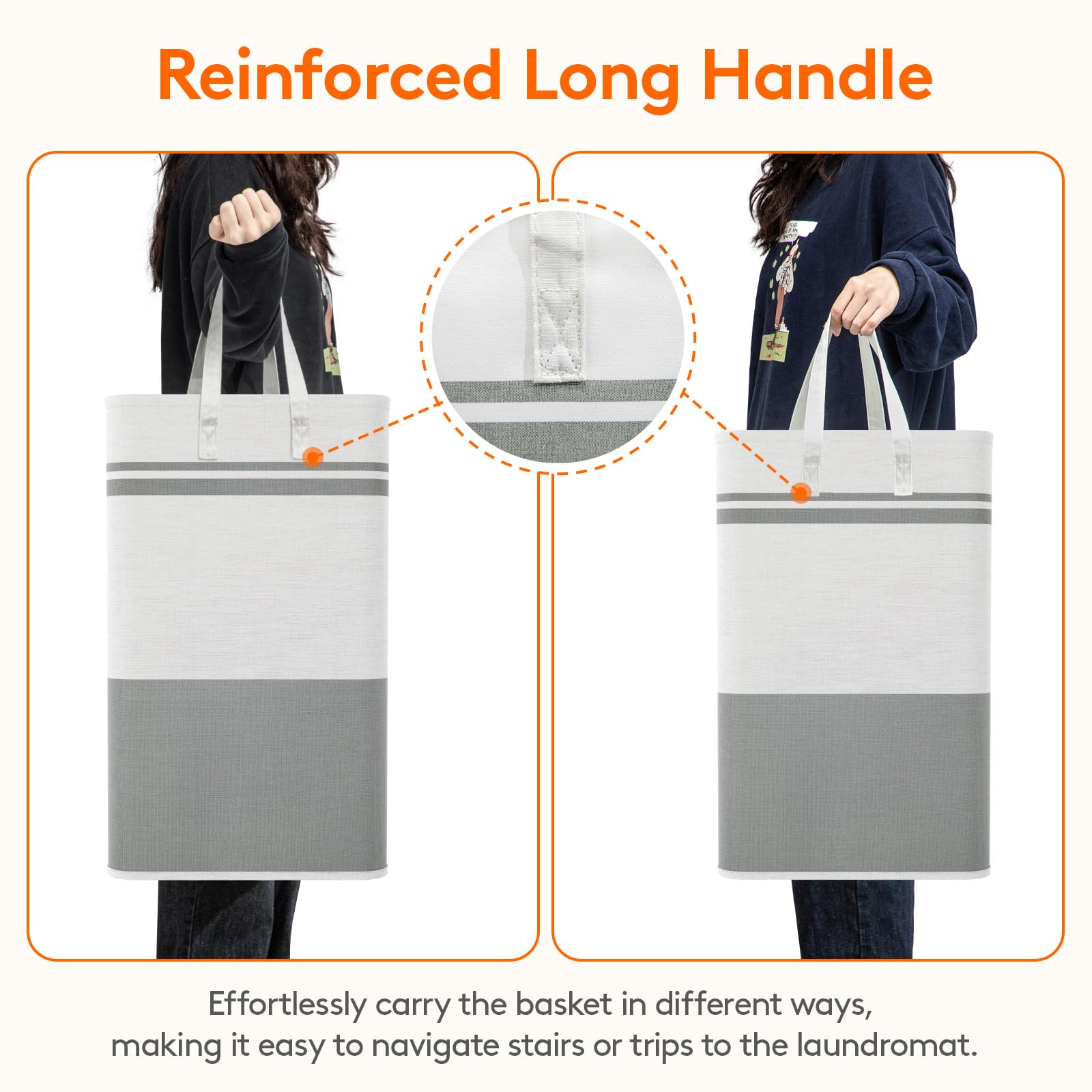 Lifewit 3 Pack 80L Large Freestanding Laundry Hamper, Collapsible Laundry Basket With Easy Carry Handles, Waterproof Tall Clothe