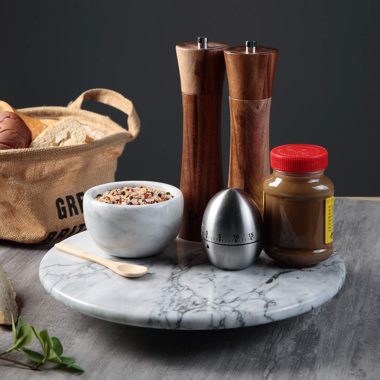 Jalz Jalz 12'' Marble Lazy Susan Kitchen Turntable