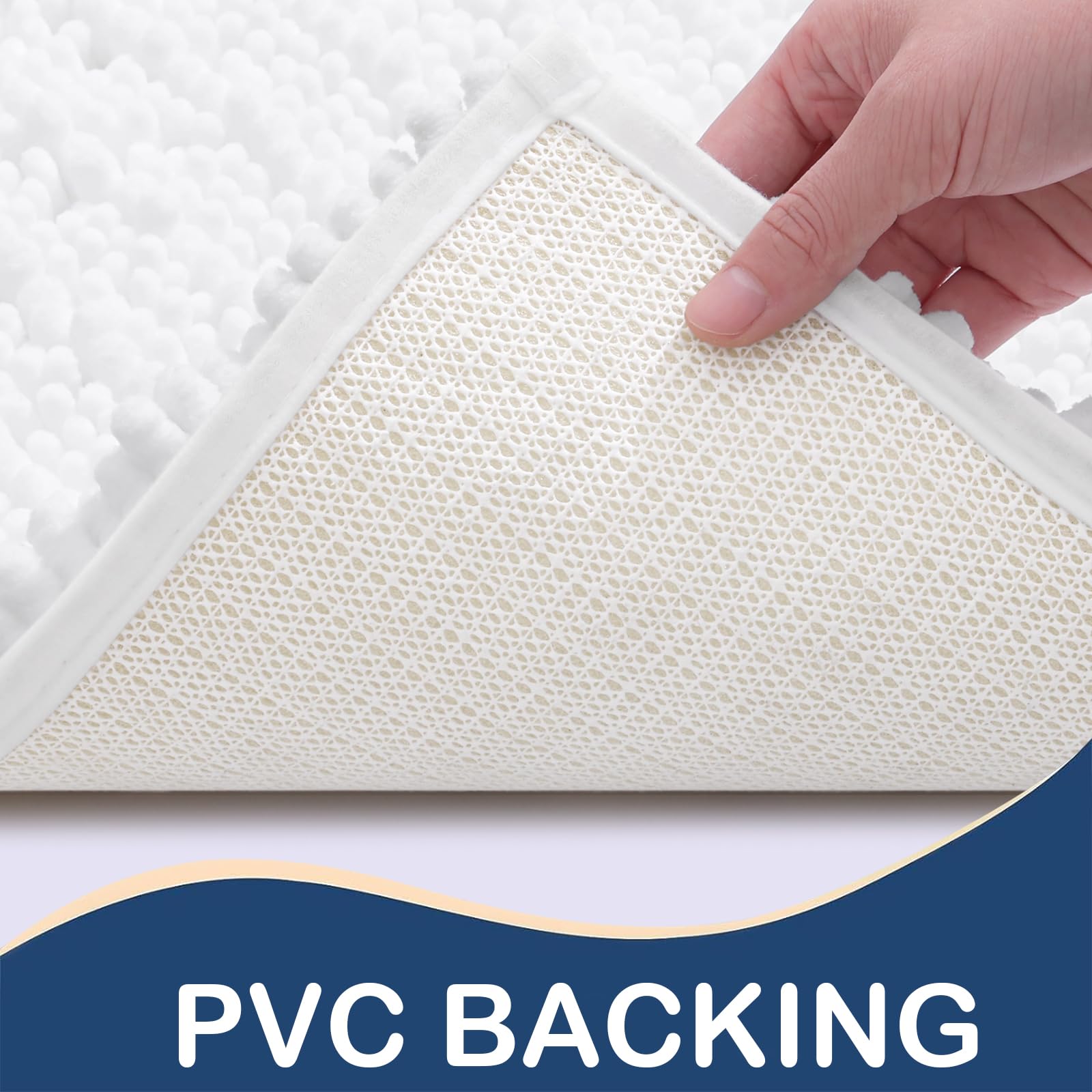 Arotive Luxury Round Chenille Bathroom Rug Mat, Extra Soft Thick Absorbent Shaggy Bath Rugs, Non-Slip Machine Wash Dry Plush Bat