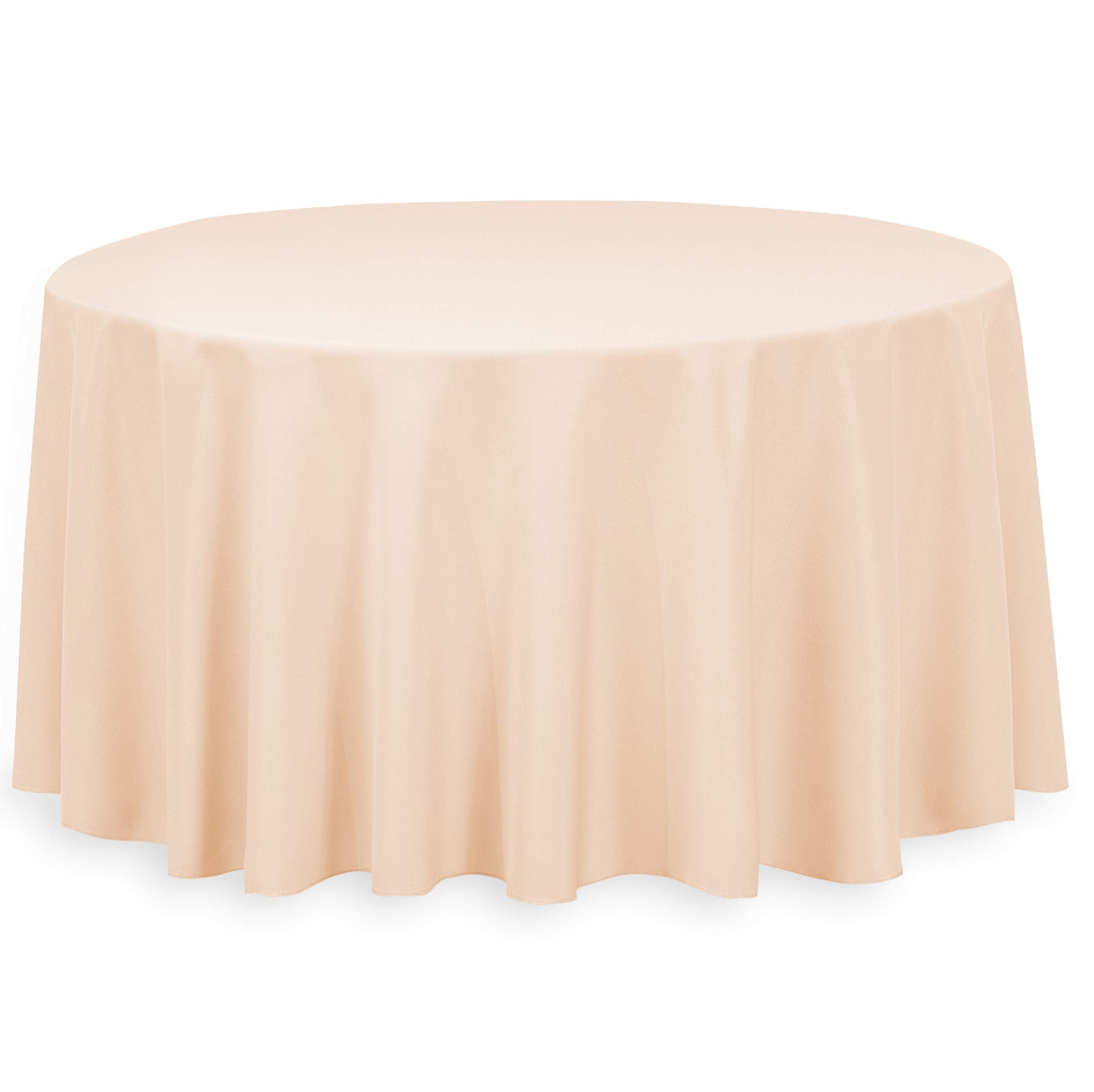 Linentablecloth 120-Inch Round Polyester Tablecloth Peach