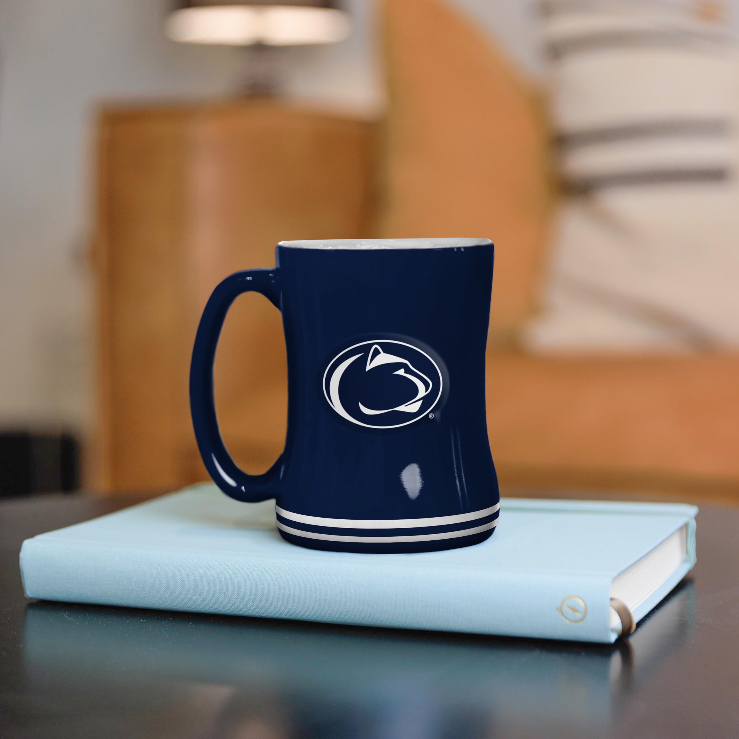 Penn State Nittany Lions Coffee Mug 14oz Sculpted Relief Team Color