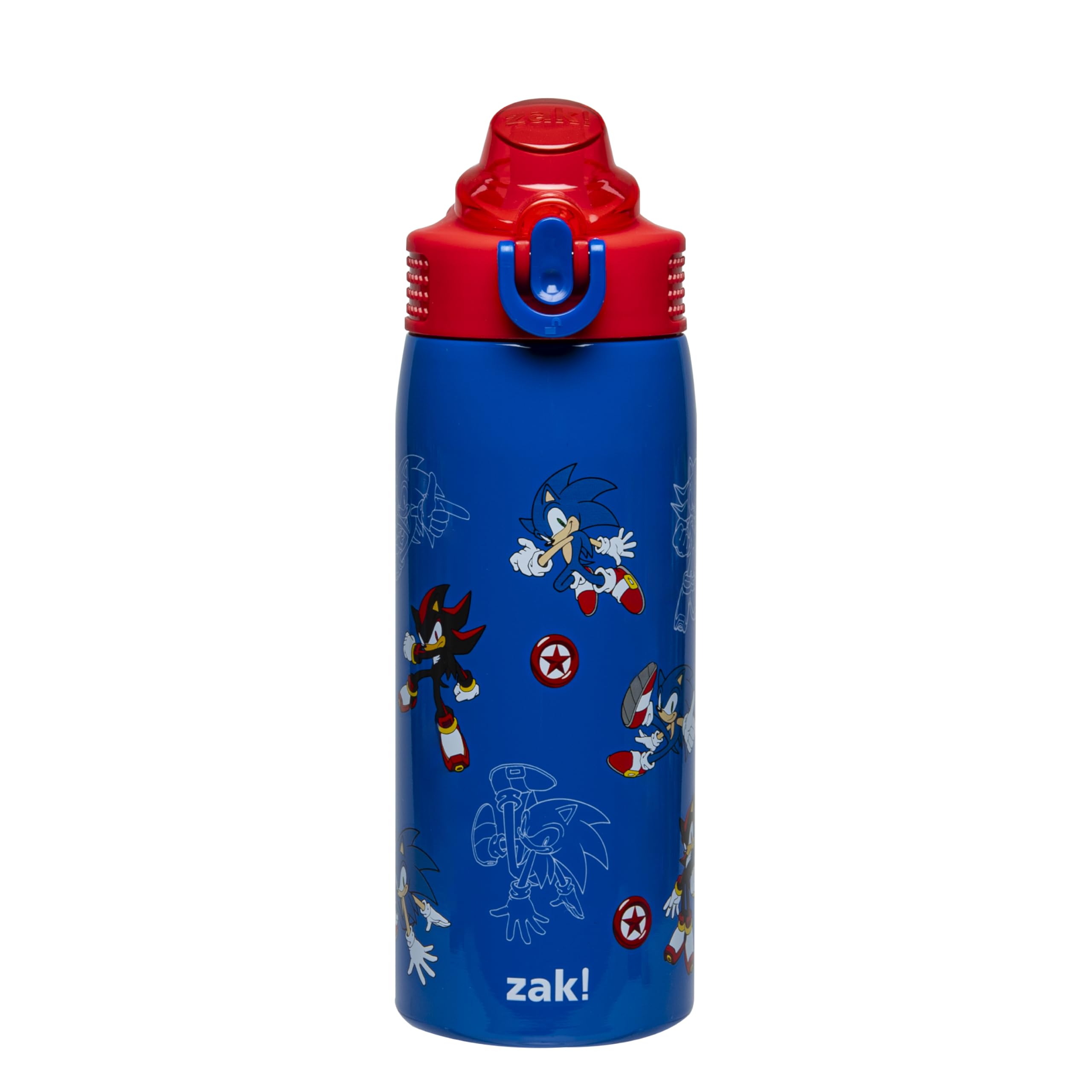 Zak Designs Sonic the Hedgehog Sage Kids Water Bottle For School or Travel, 19oz Stainless Steel Water Bottle With Straw, Handle