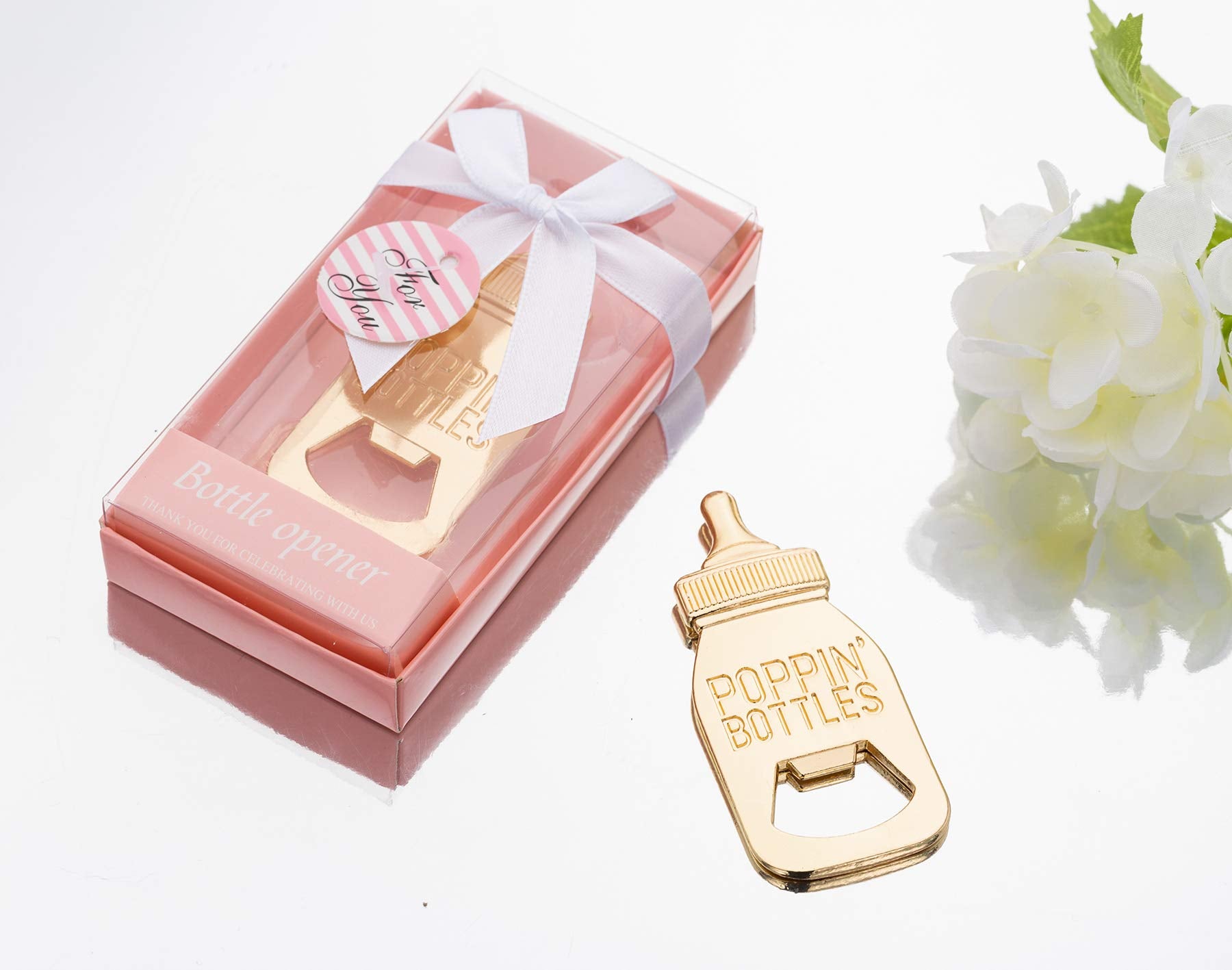 24 Packs Poppin Bottle Opener For Baby Shower Favors,Gifts,Decorations And Souvenirs For Guests