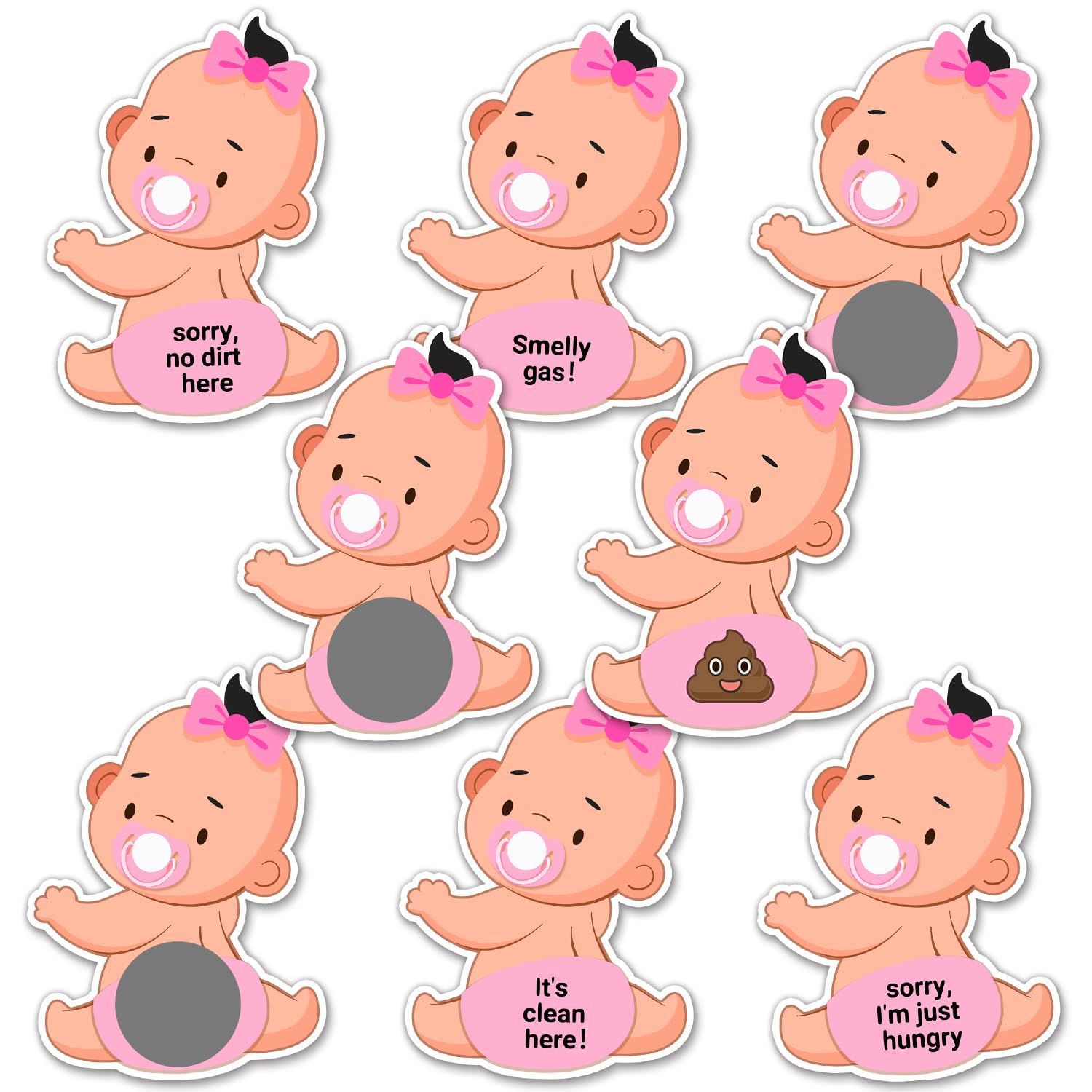 Baby Shower Games, Scratch Off Game, Silly Activity For Ice Breakers, Door Prizes, Baby Shower Activity And Idea, Fun And Easy T