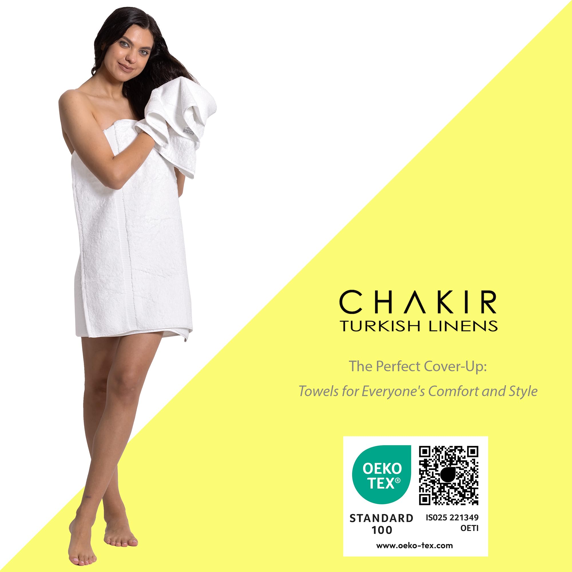 Chakir Turkish Linens, 100% Cotton Premium Quality Turkish Bath Sheets (35''X70'' Large Bath Sheet Towels - White)
