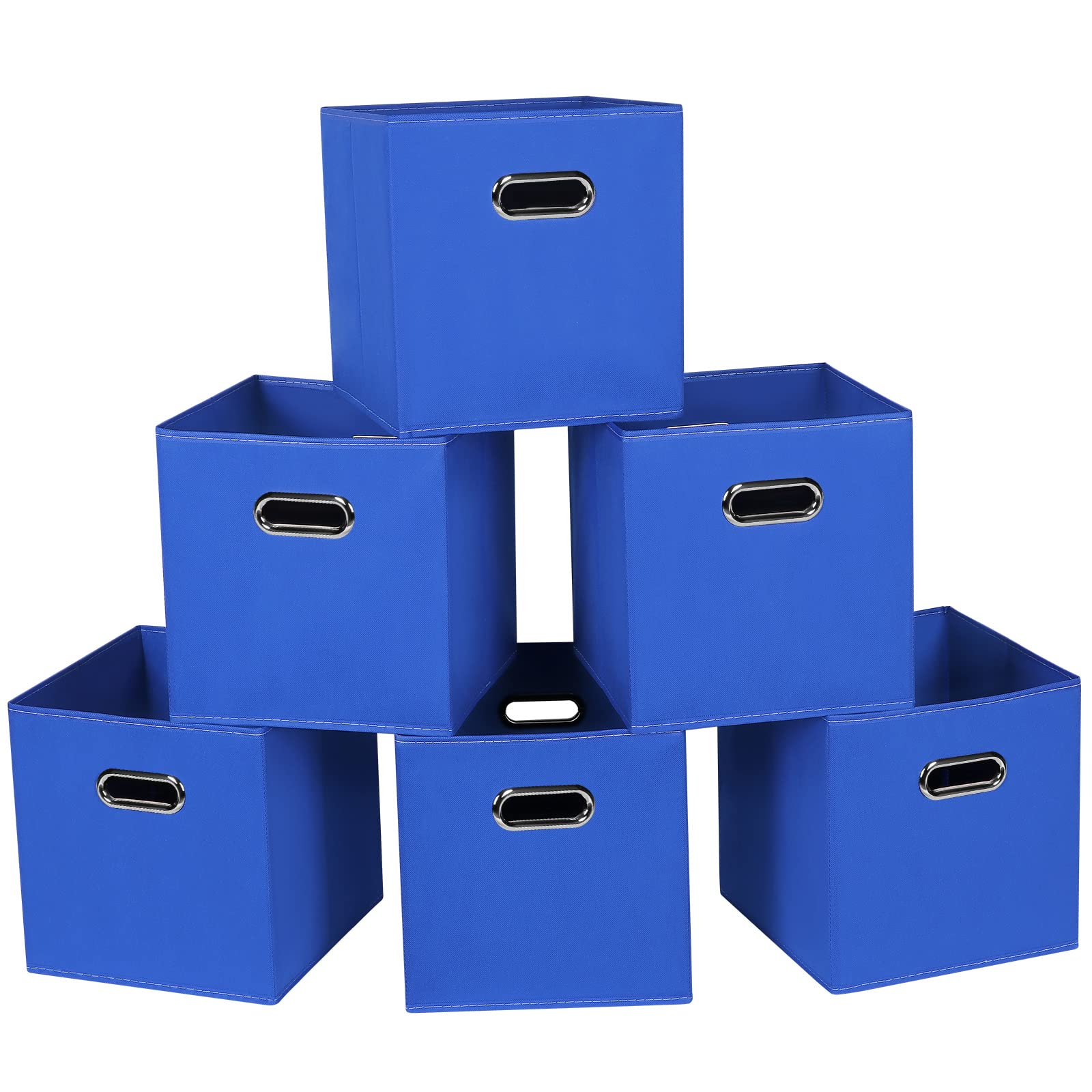 Sevendome Fabric Cloth Storage Bins,Fabric Cube Bins Organizer With Dual Handles Foldable Cube Storage Baskets For Home Bedroom