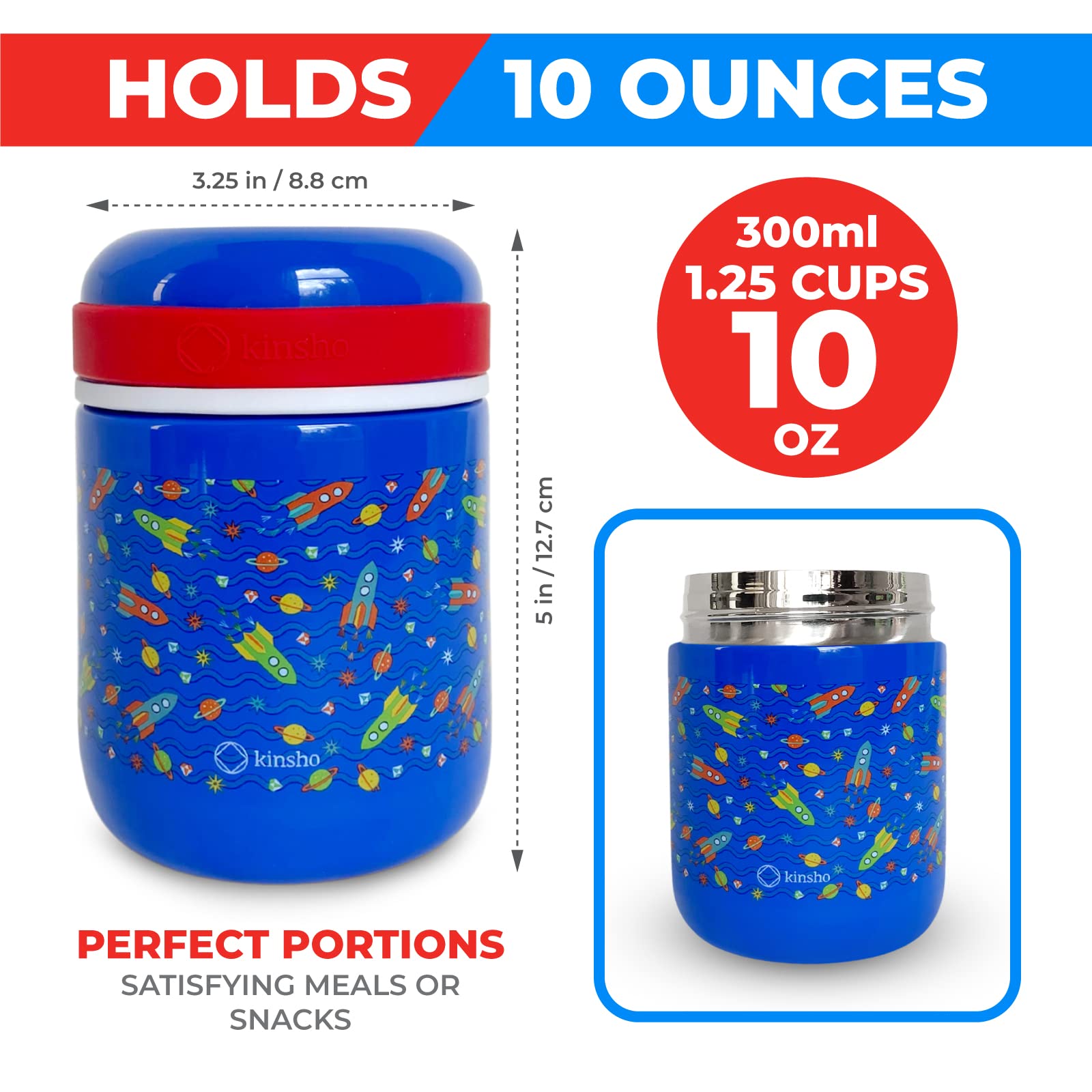 Thermos For Hot Food, Kids Lunch Insulated Stainless Steel Wide Mouth Jar, Boys Soup Container, Toddlers Day Care Pre-School, Le