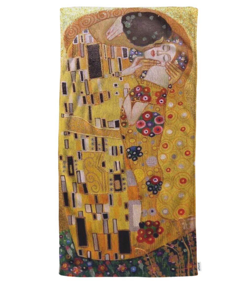 Ofloral Hand Towels Cotton Washcloths Gustav Klimts The Kiss Oil Painting Art Comfortable Super-Absorbent Soft Towels For Bathro