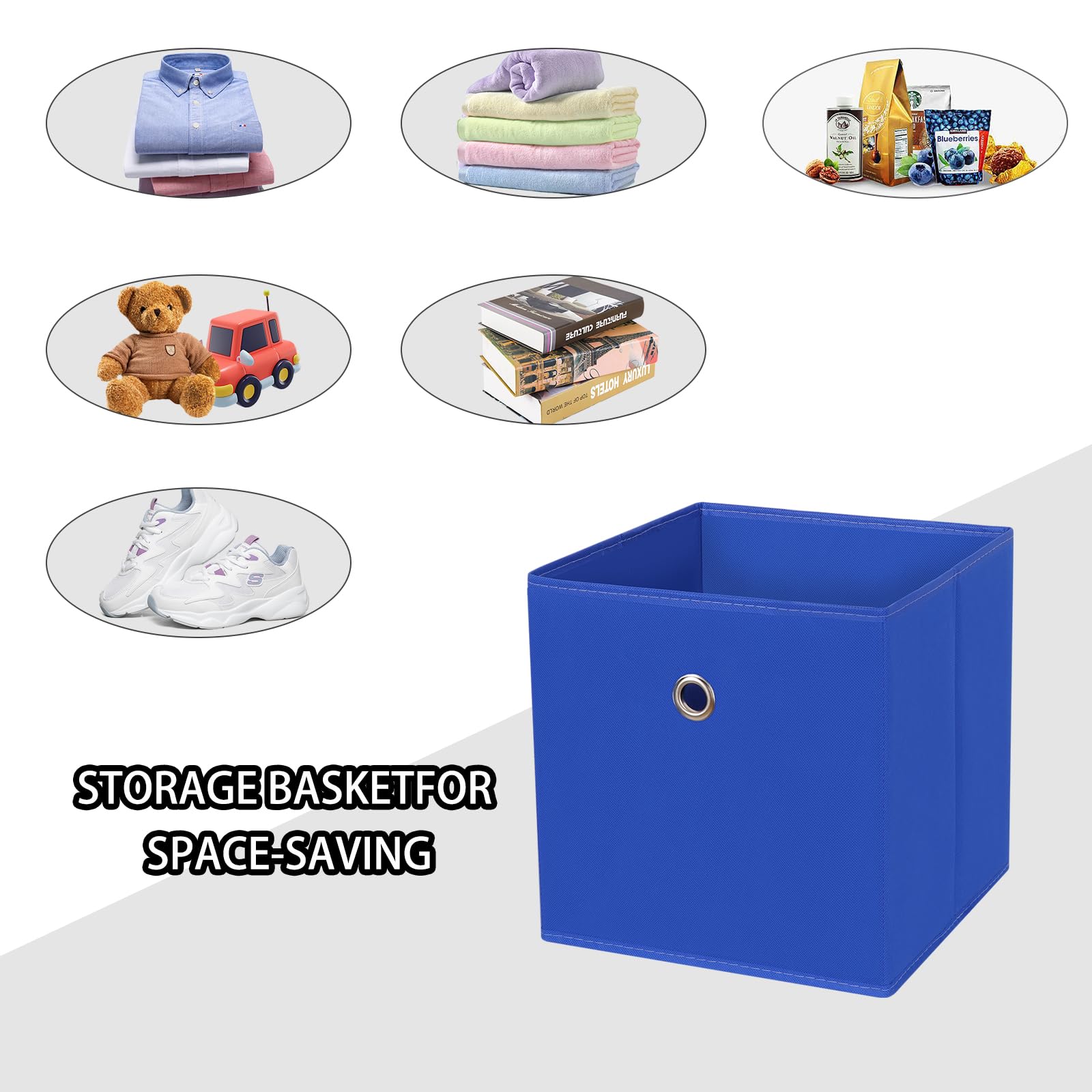 Nieenjoy Foldable Storage Cubes Bins ,11 Inch Cloth Storage Cube Fabric Storage Box Cubes Organizer Baskets With Dual Handles Fo