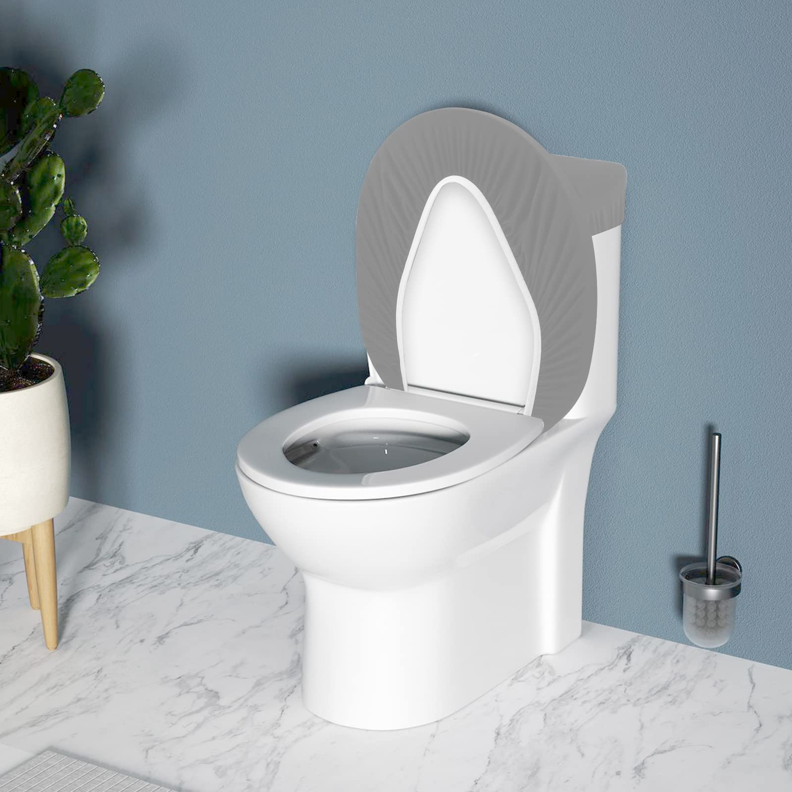 Toilet Lid Cover and Toilet Tank Lid Cover  Bathroom Toilet Lid Seat Cover Set  Stretch Washable Spandex Fabric Toilet Protector Cover  Fits Most Toilet Tanks & Lids Gray